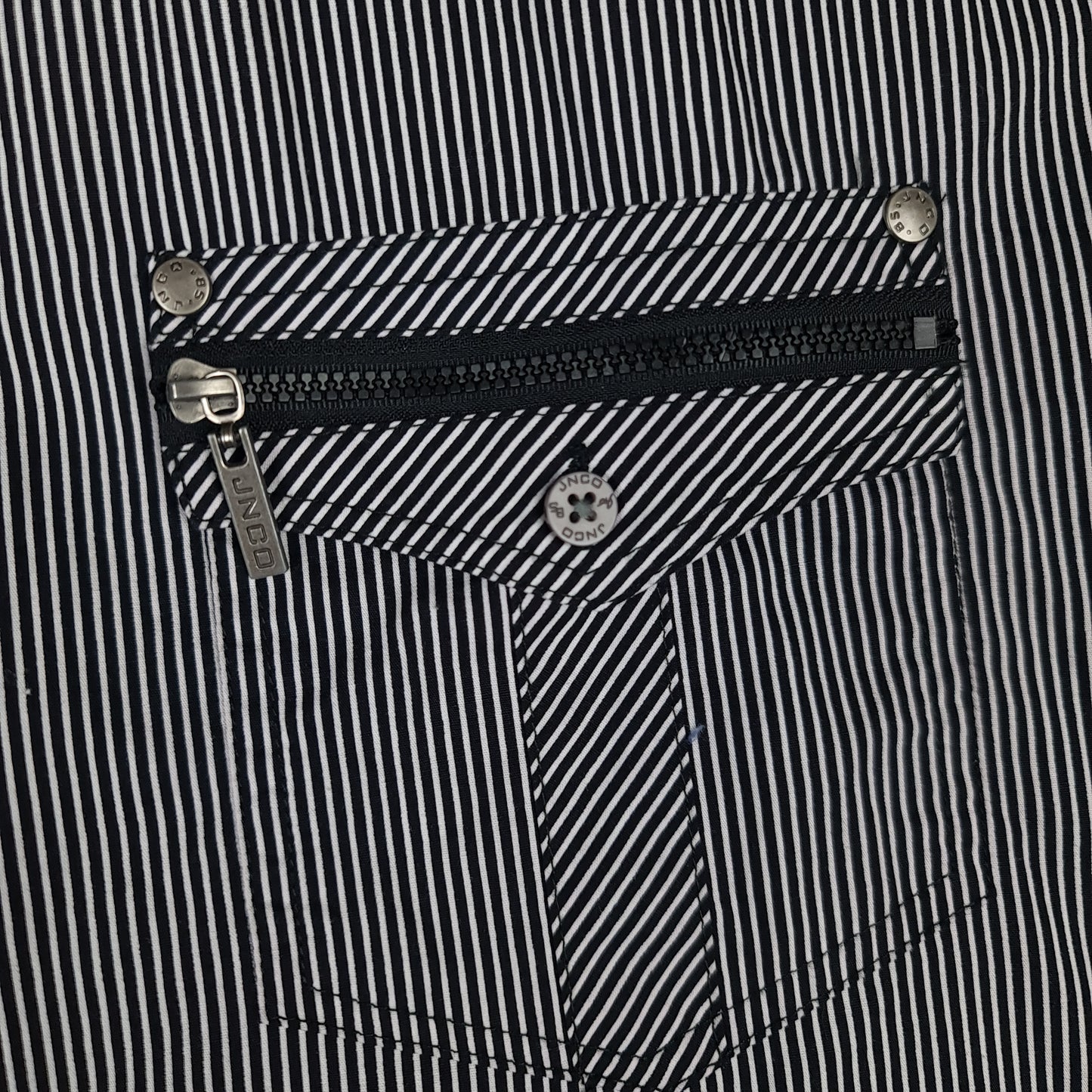 Vintage JNCO Striped Button Up Shirt - XL