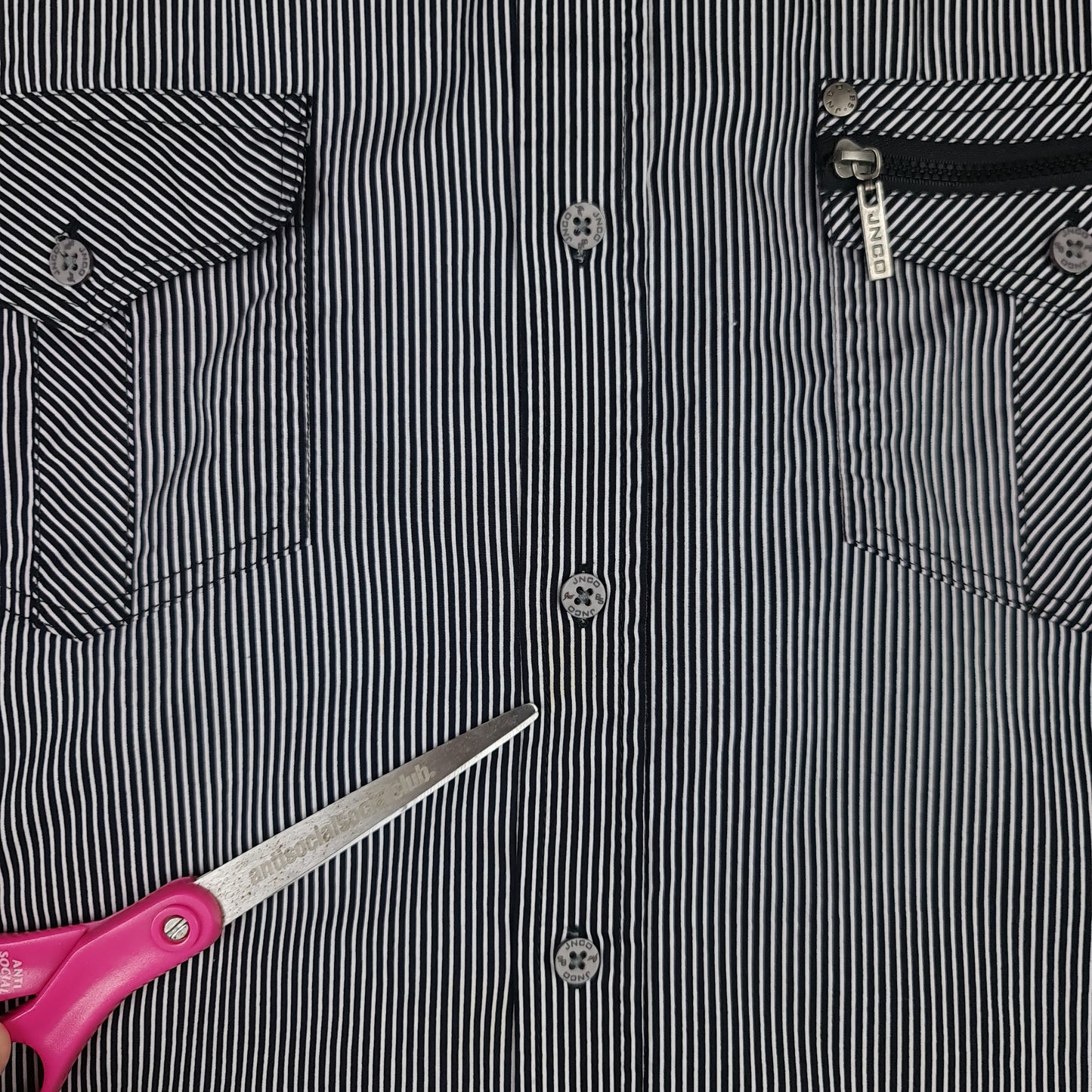 Vintage JNCO Striped Button Up Shirt - XL