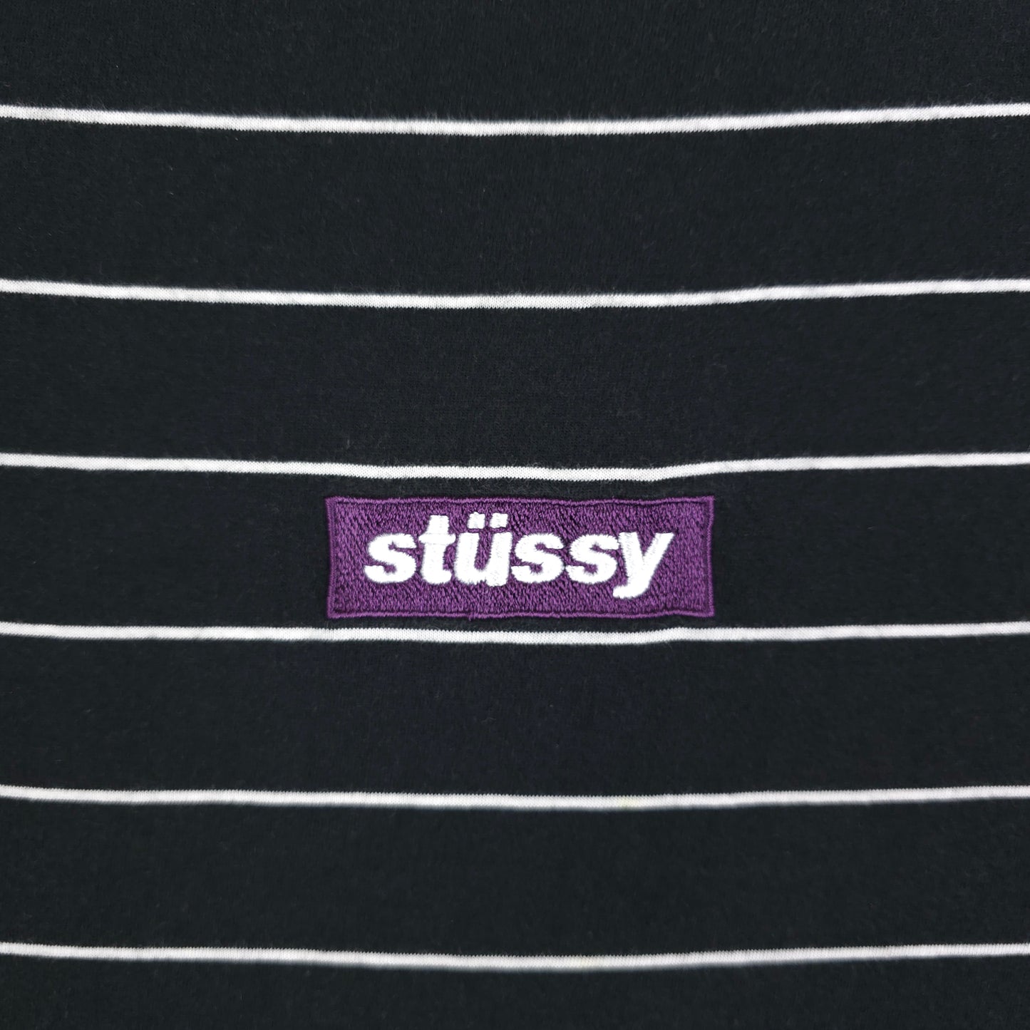 Stussy Box Logo Striped Tee - L