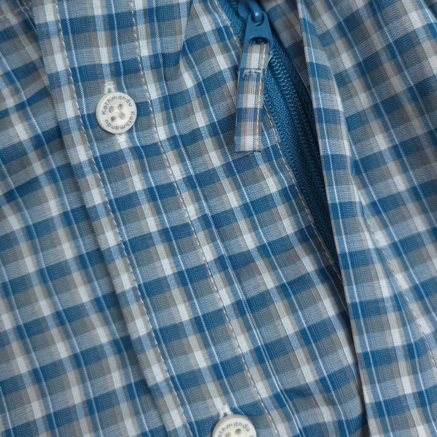 Kathmandu Lightweight Check Short Sleeve Button Up Shirt - L