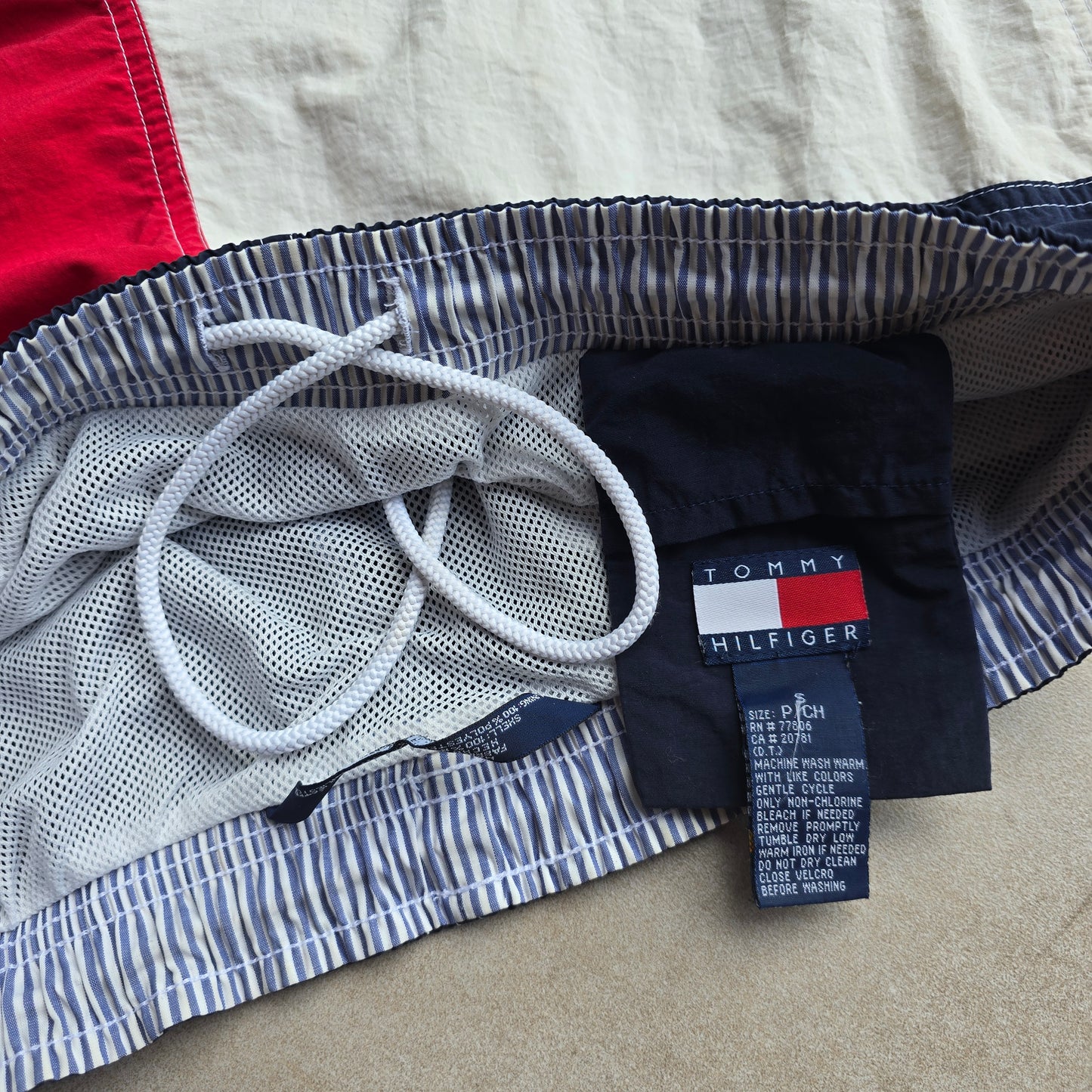 Vintage Tommy Hilfiger Flag Swim Shorts - M