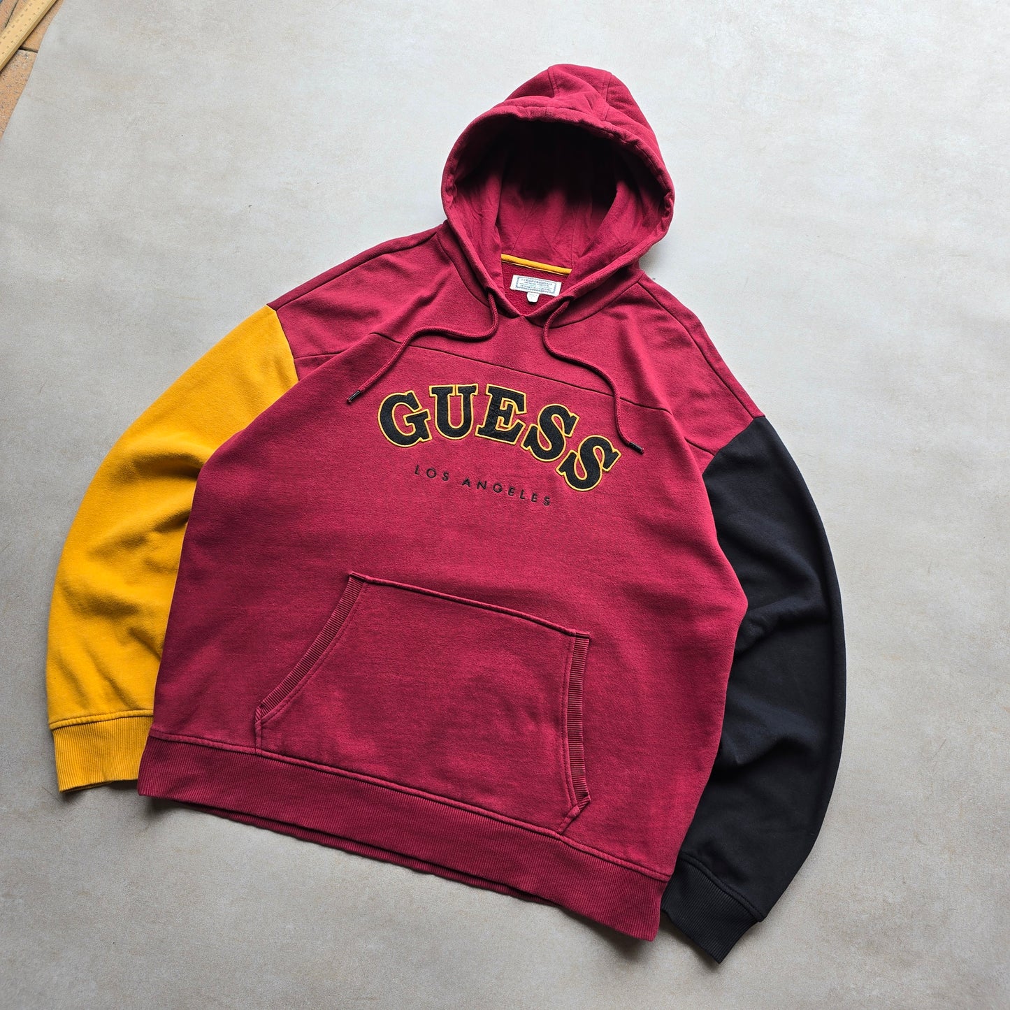 Guess Spellout Colour Block Hoodie - L