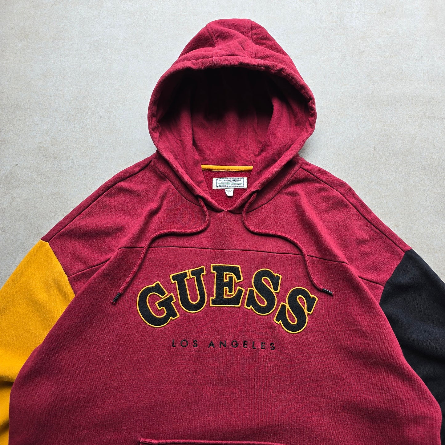 Guess Spellout Colour Block Hoodie - L