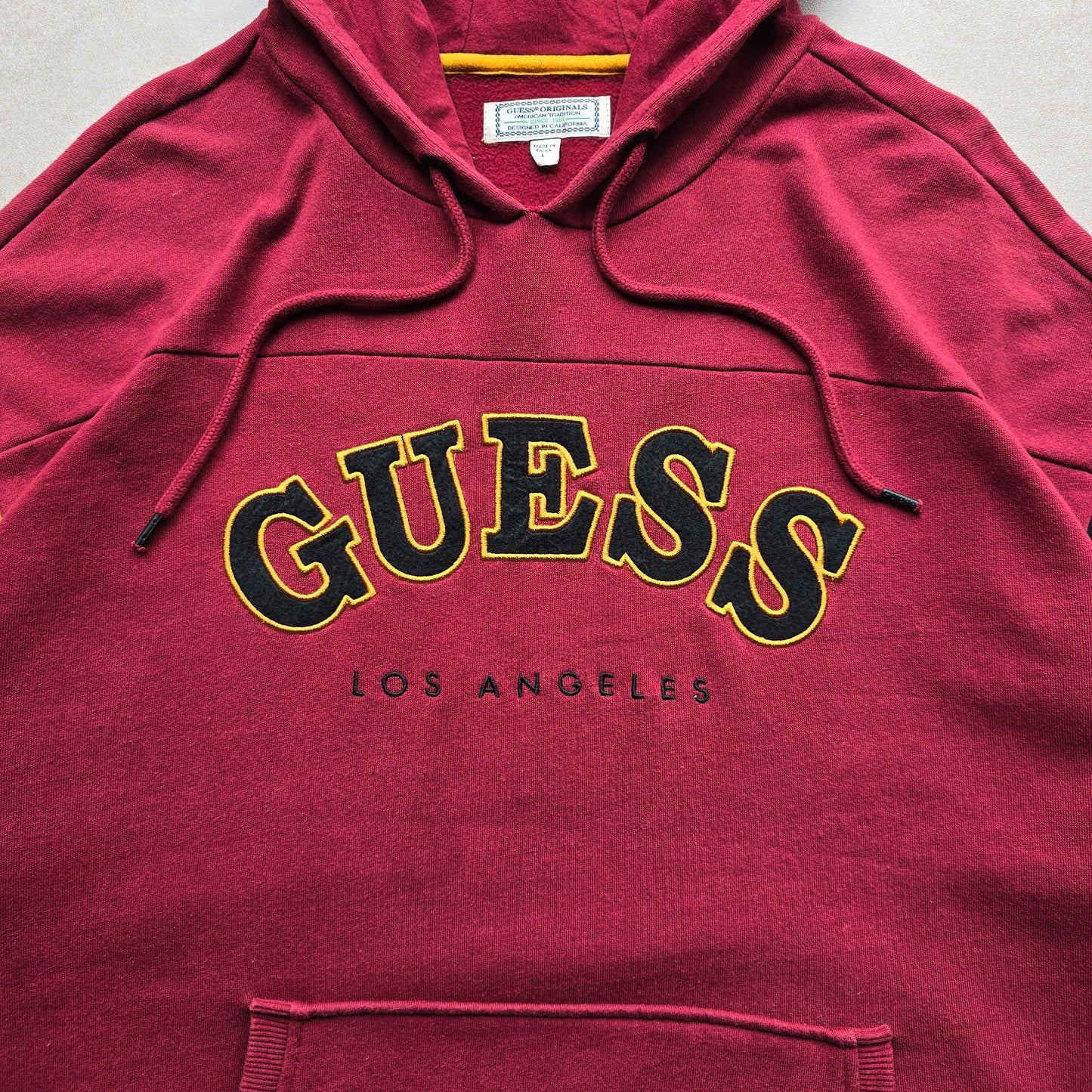 Guess Spellout Colour Block Hoodie - L