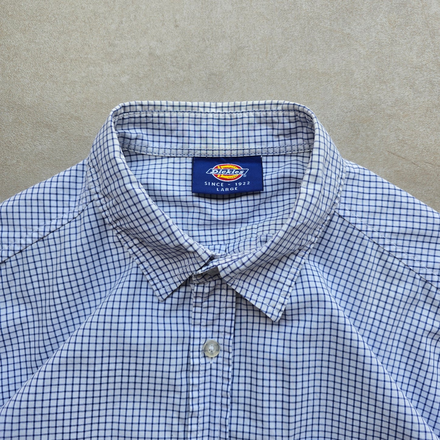 Y2K Dickies Check Short Sleeve Button Up Shirt - M