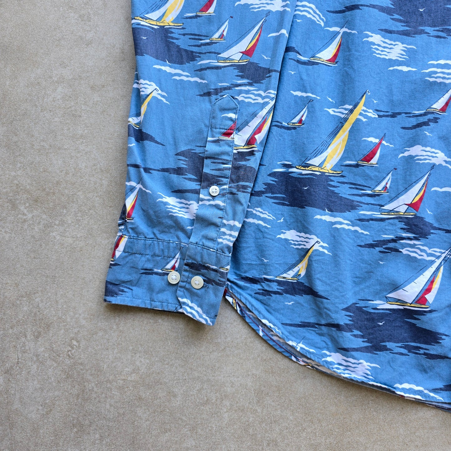 Nautica AOP Boat Button Up Shirt - M