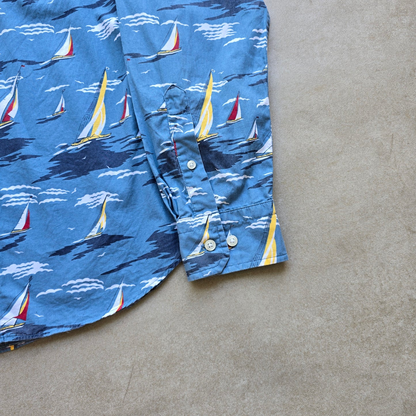 Nautica AOP Boat Button Up Shirt - M