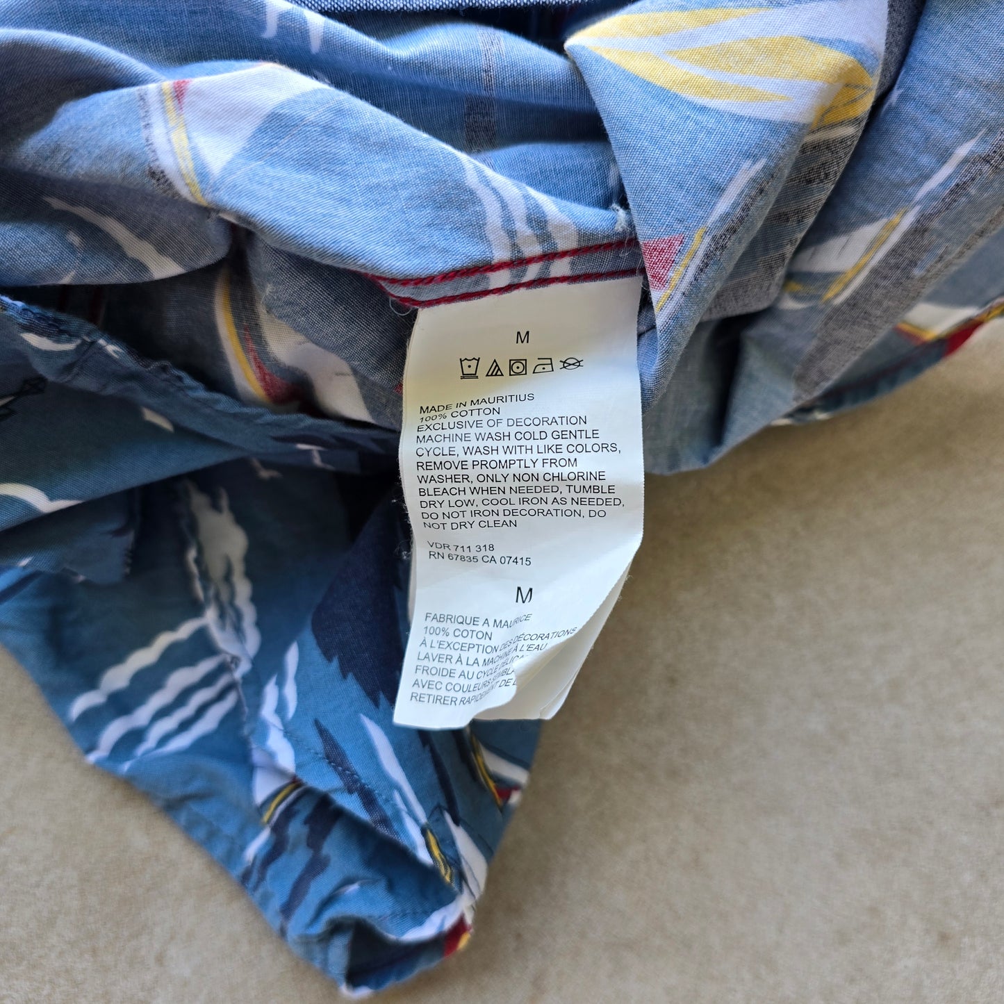 Nautica AOP Boat Button Up Shirt - M