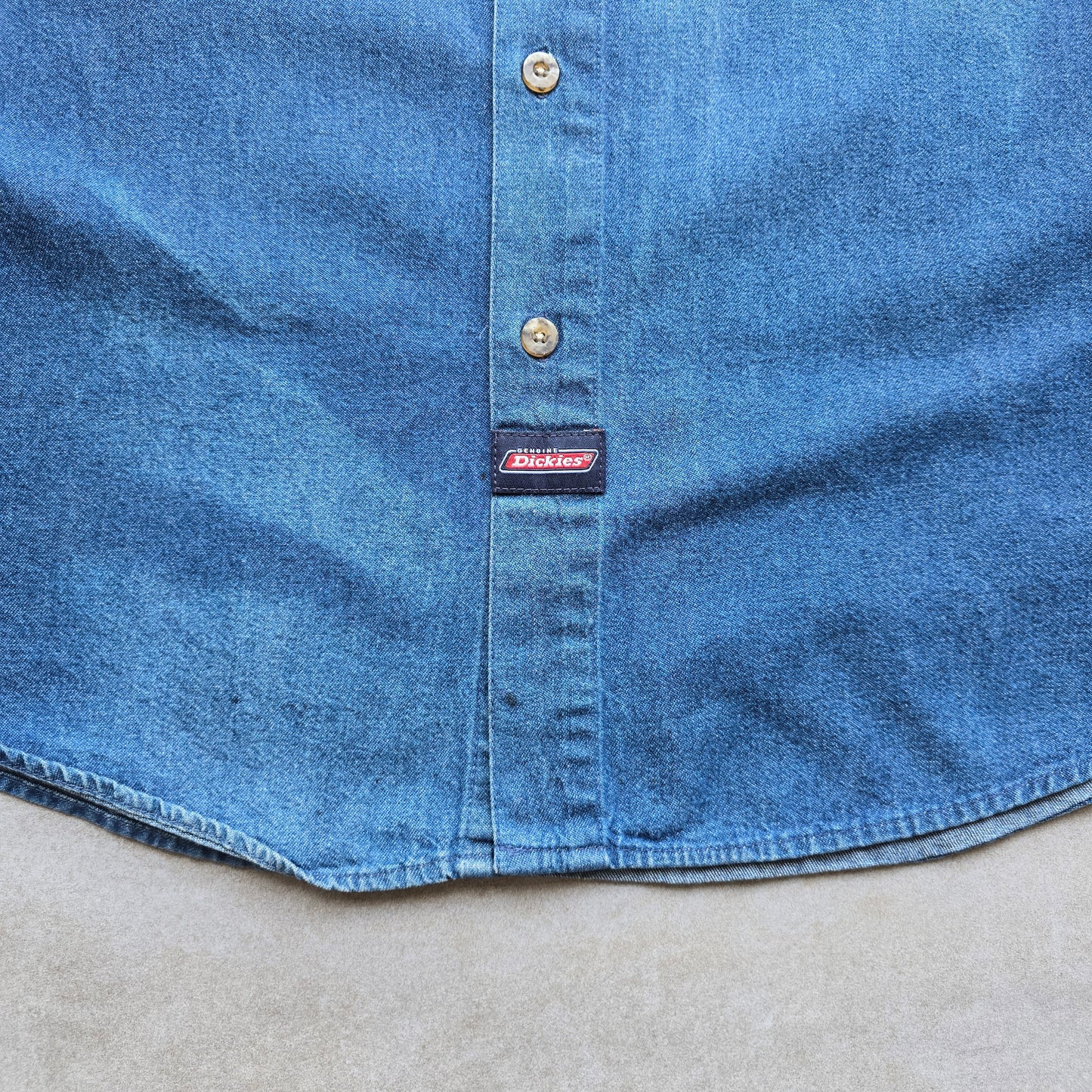 Vintage Dickies Sun Faded Denim Shirt - XL