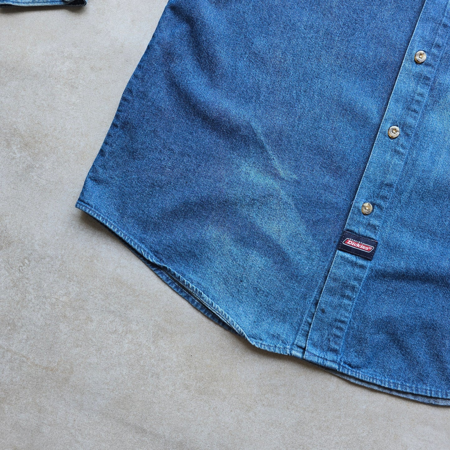 Vintage Dickies Sun Faded Denim Shirt - XL
