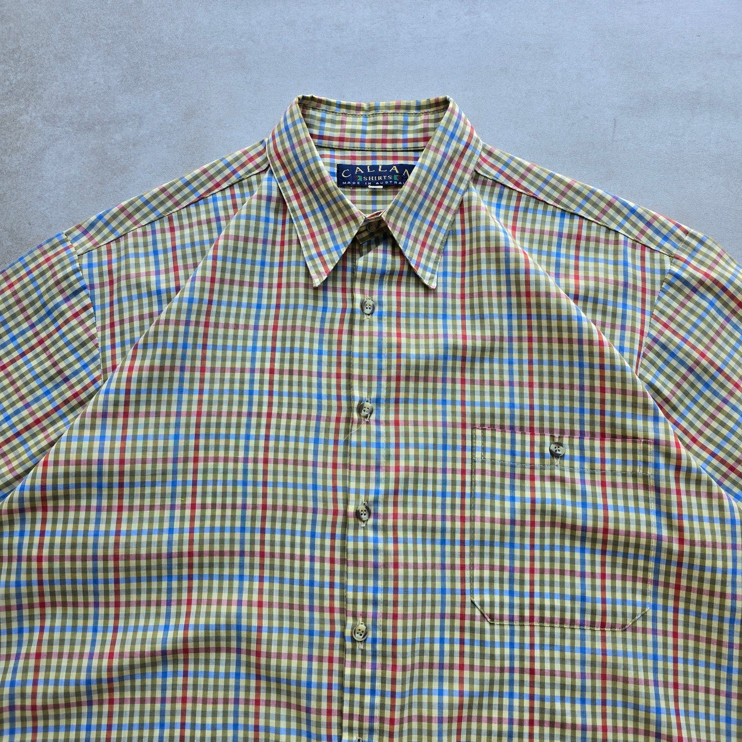 Vintage Check Short Sleeve Button Up Shirt - L