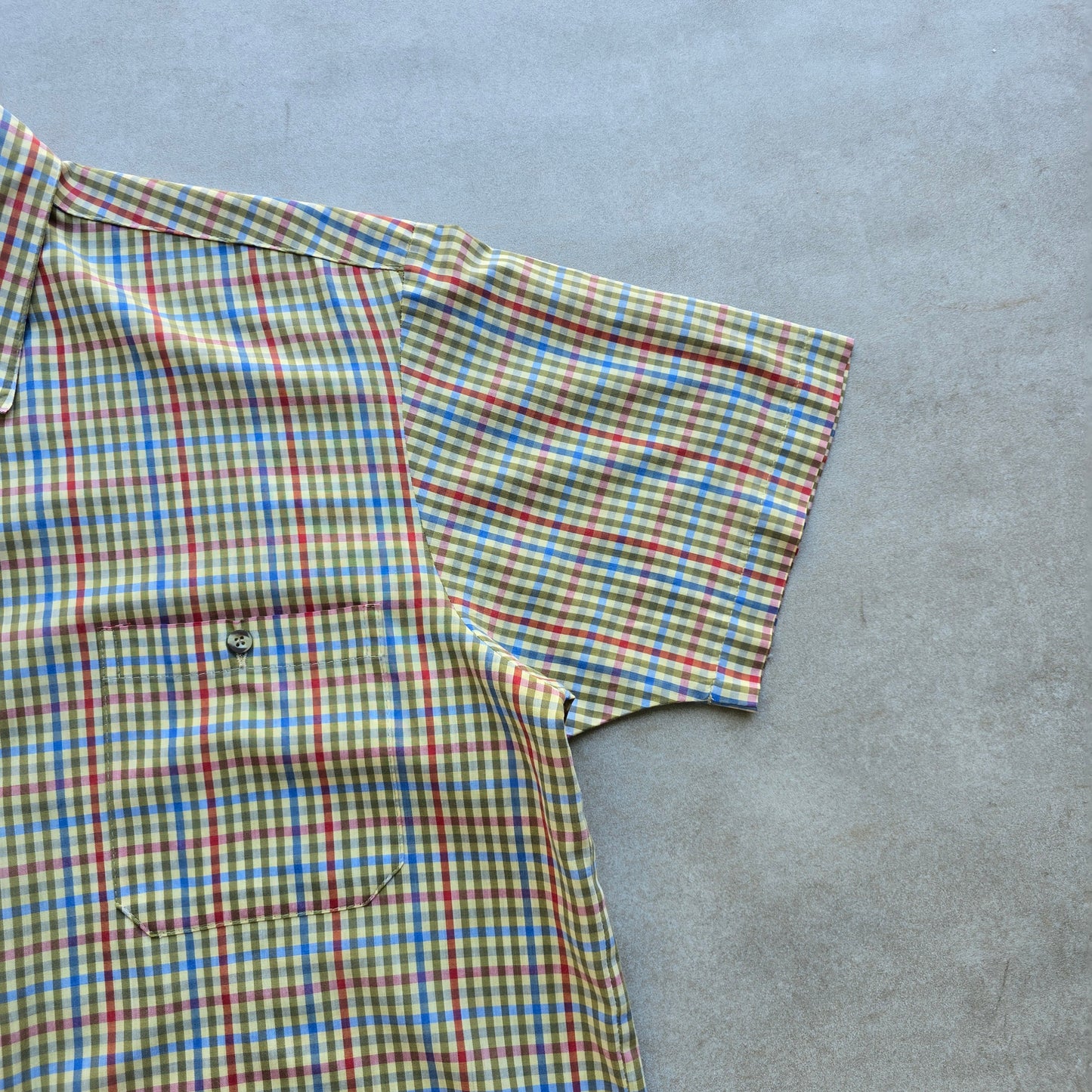 Vintage Check Short Sleeve Button Up Shirt - L