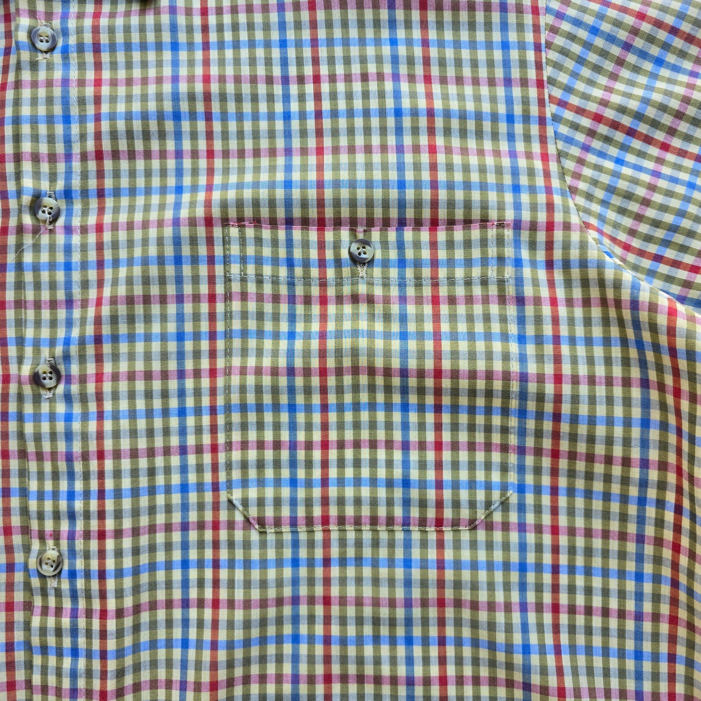 Vintage Check Short Sleeve Button Up Shirt - L
