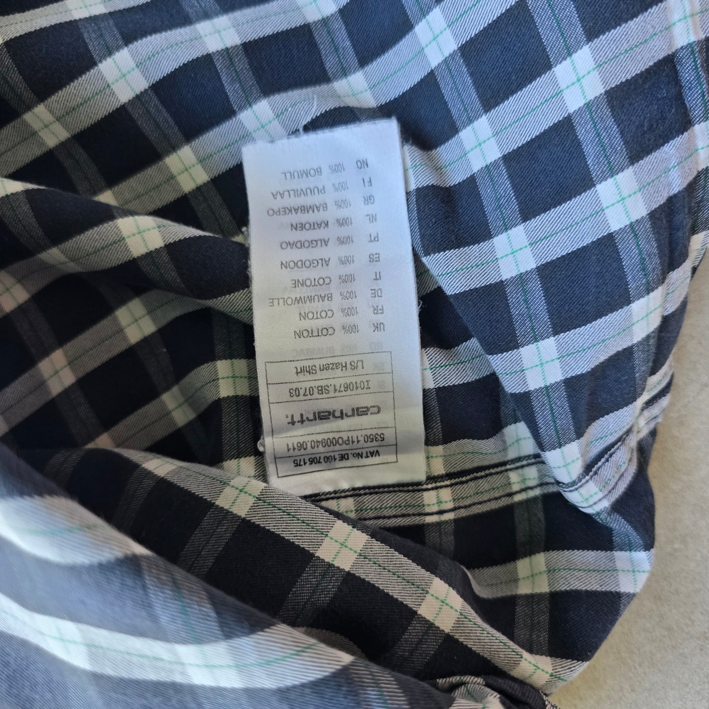 Carhartt Hazen Check Long Sleeve Button Up Shirt - M