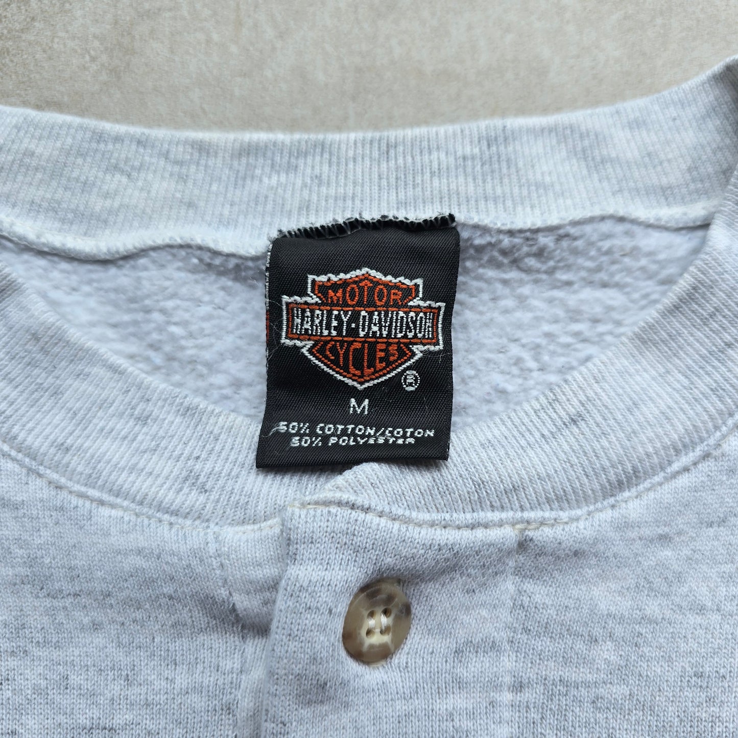 Vintage Harley Davidson Henley Sweatshirt - M