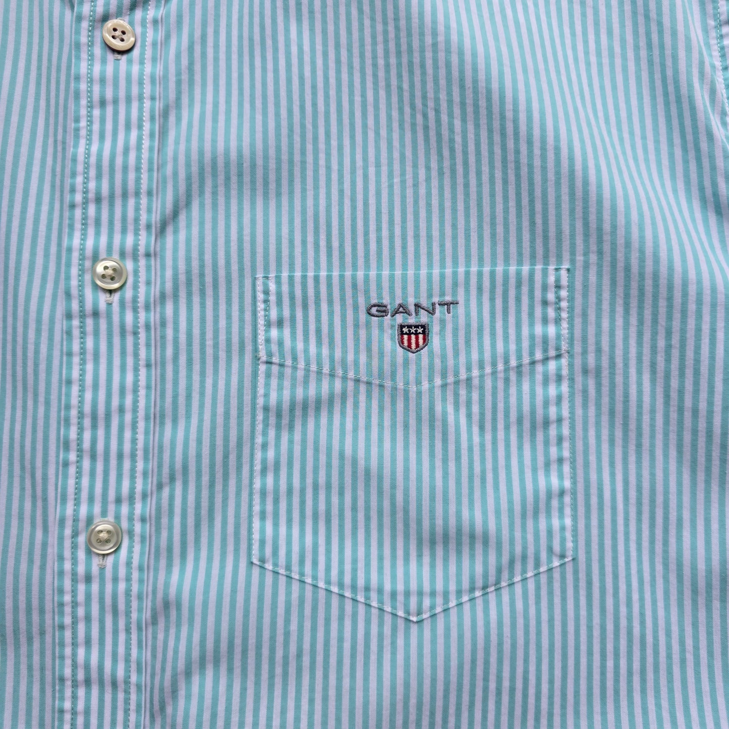 Gant Striped Short Sleeve Button Up Shirt - XL