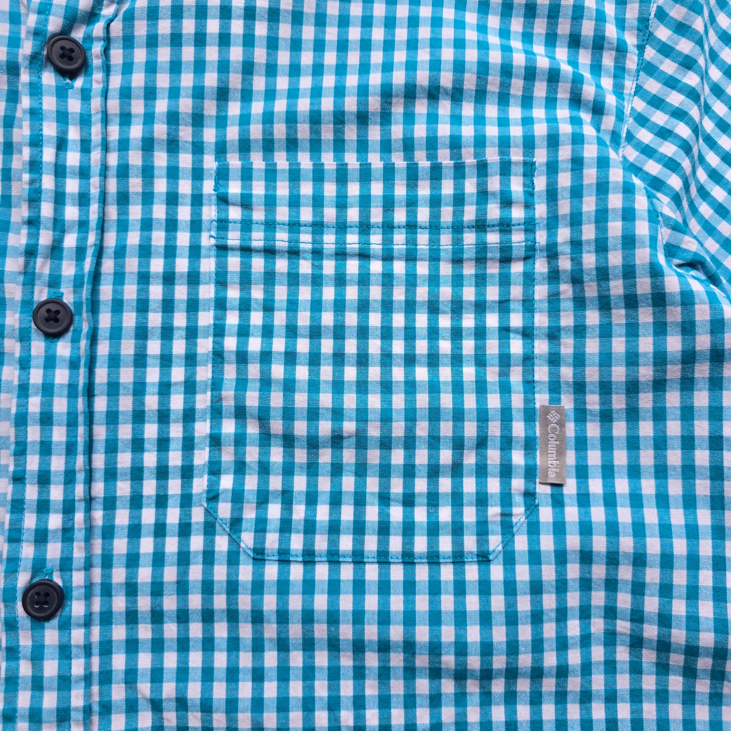 Columbia Check Short Sleeve Button Up Shirt - M/L