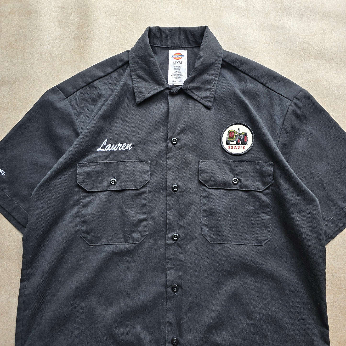 Y2K Dickies Short Sleeve Button Up Work Shirt - M