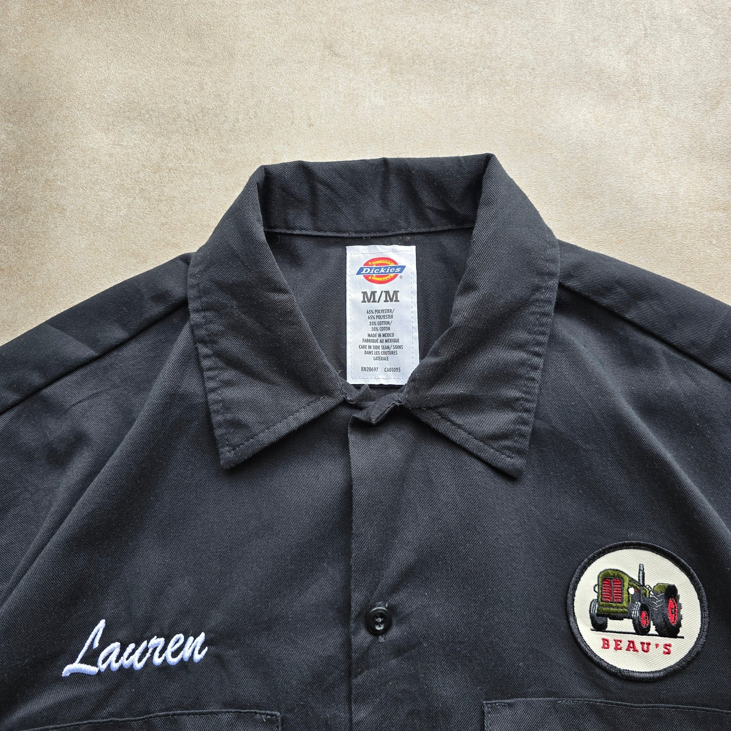 Y2K Dickies Short Sleeve Button Up Work Shirt - M