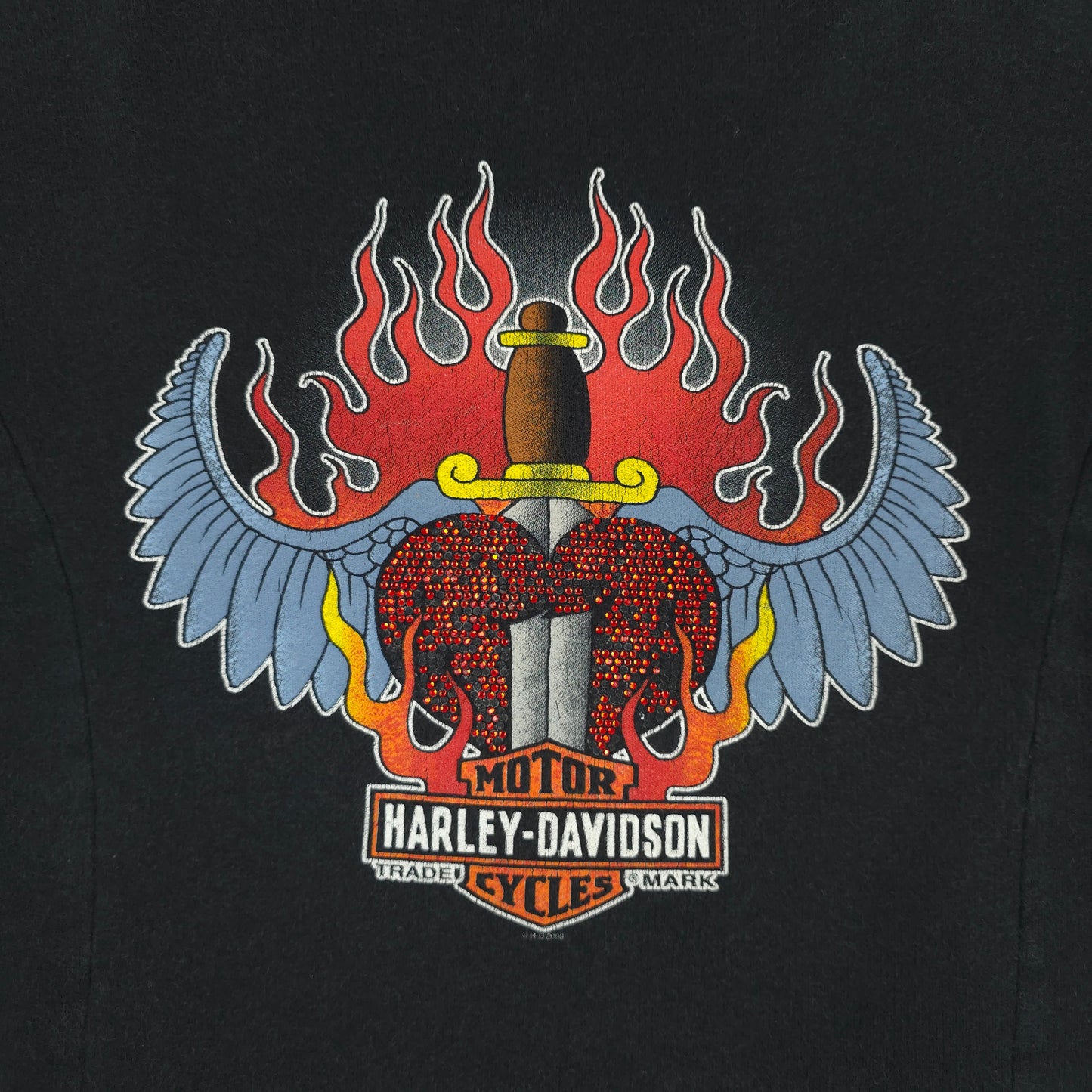Y2K Harley Davidson Lightweight Full Zip Sweatshirt - WMNS M/L