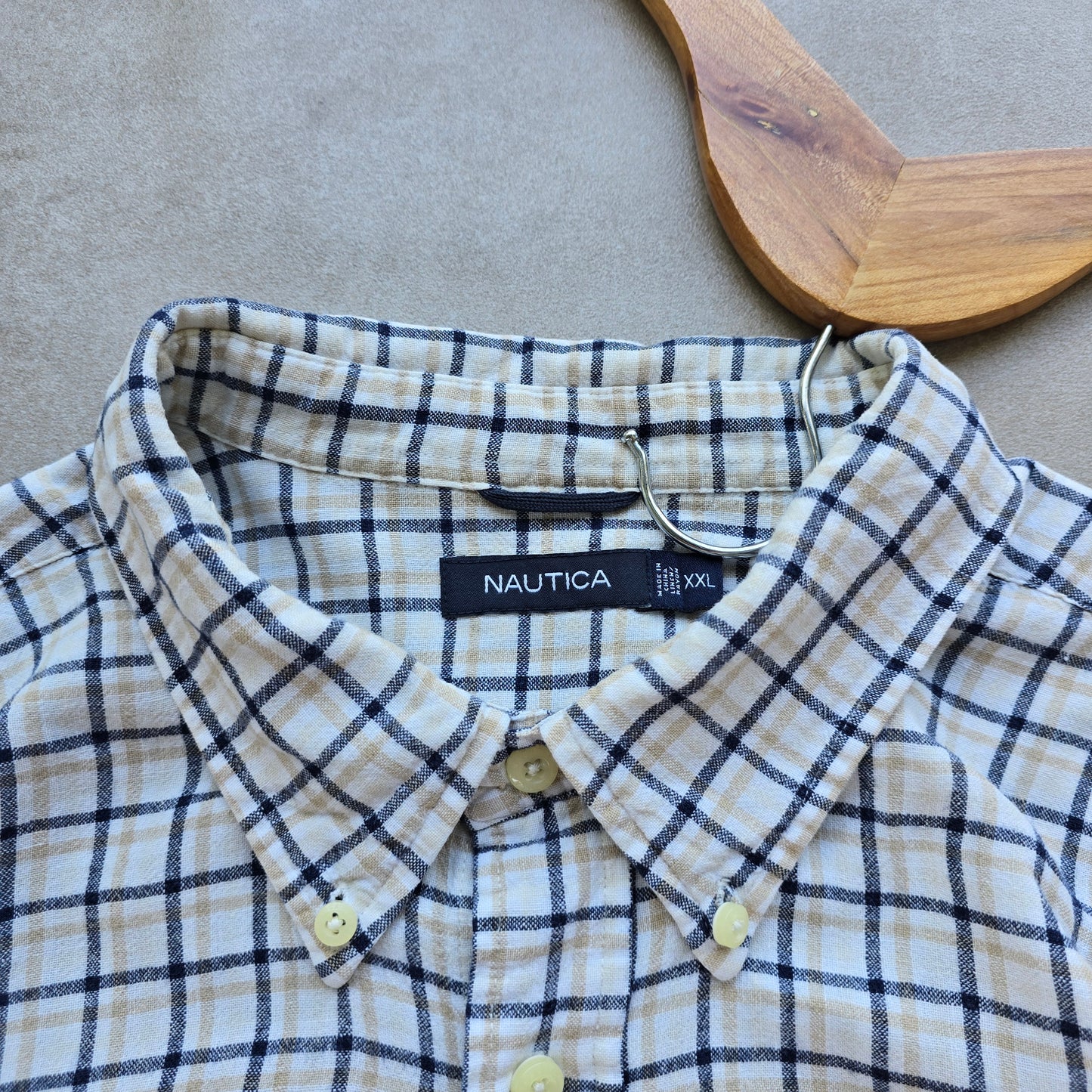 Y2K Nautica Check Button Up Shirt - XL