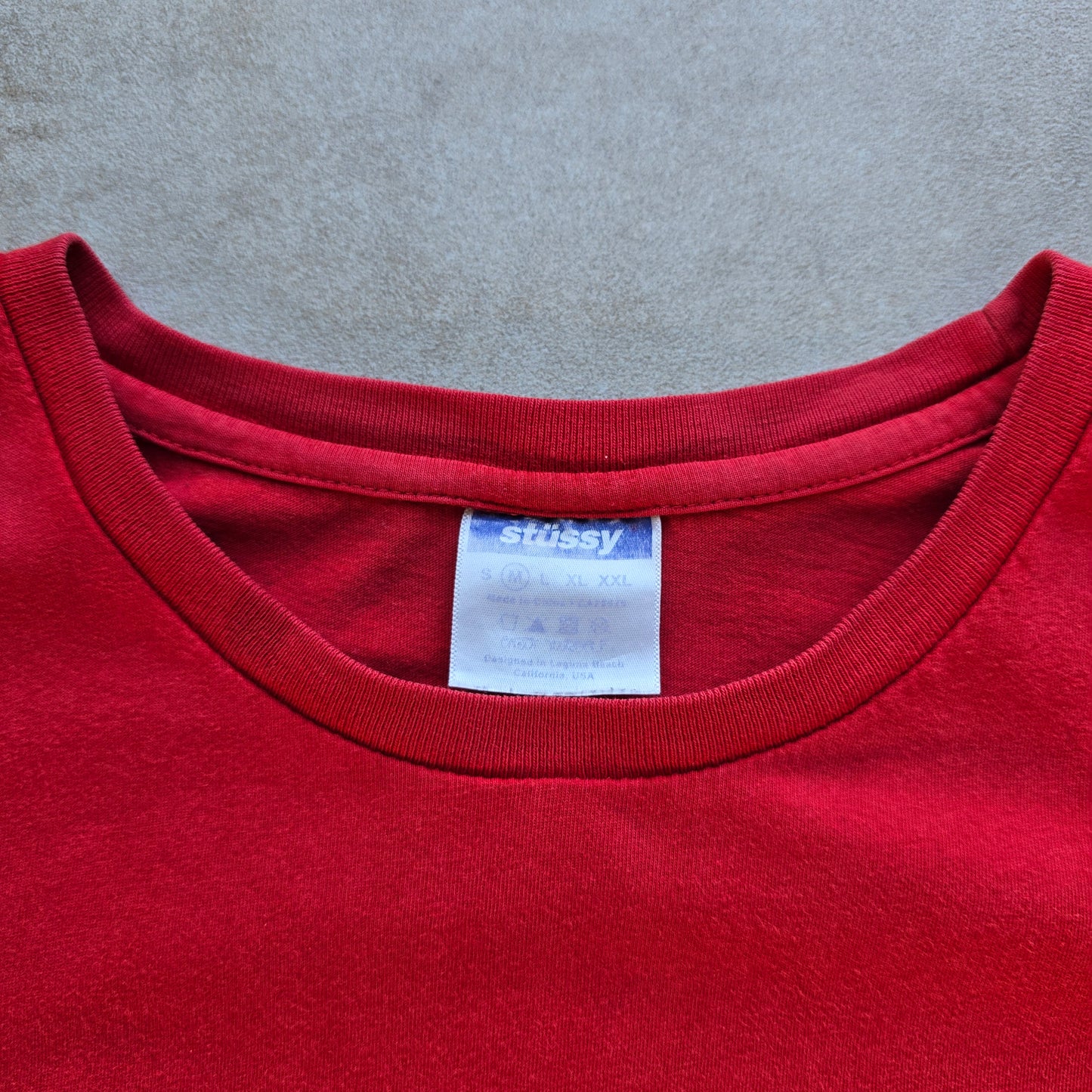 Y2K Stussy Embroidered Centre Logo Tee - M