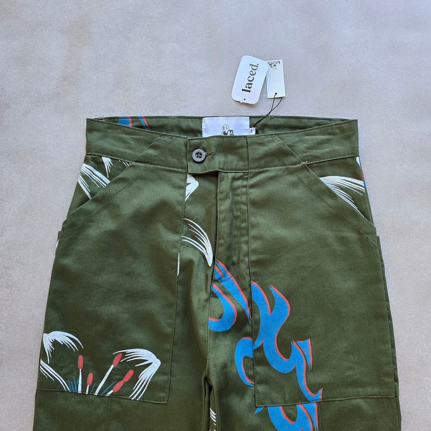 Jungles Tribal Flower Workwear Pants (NEW) - 30