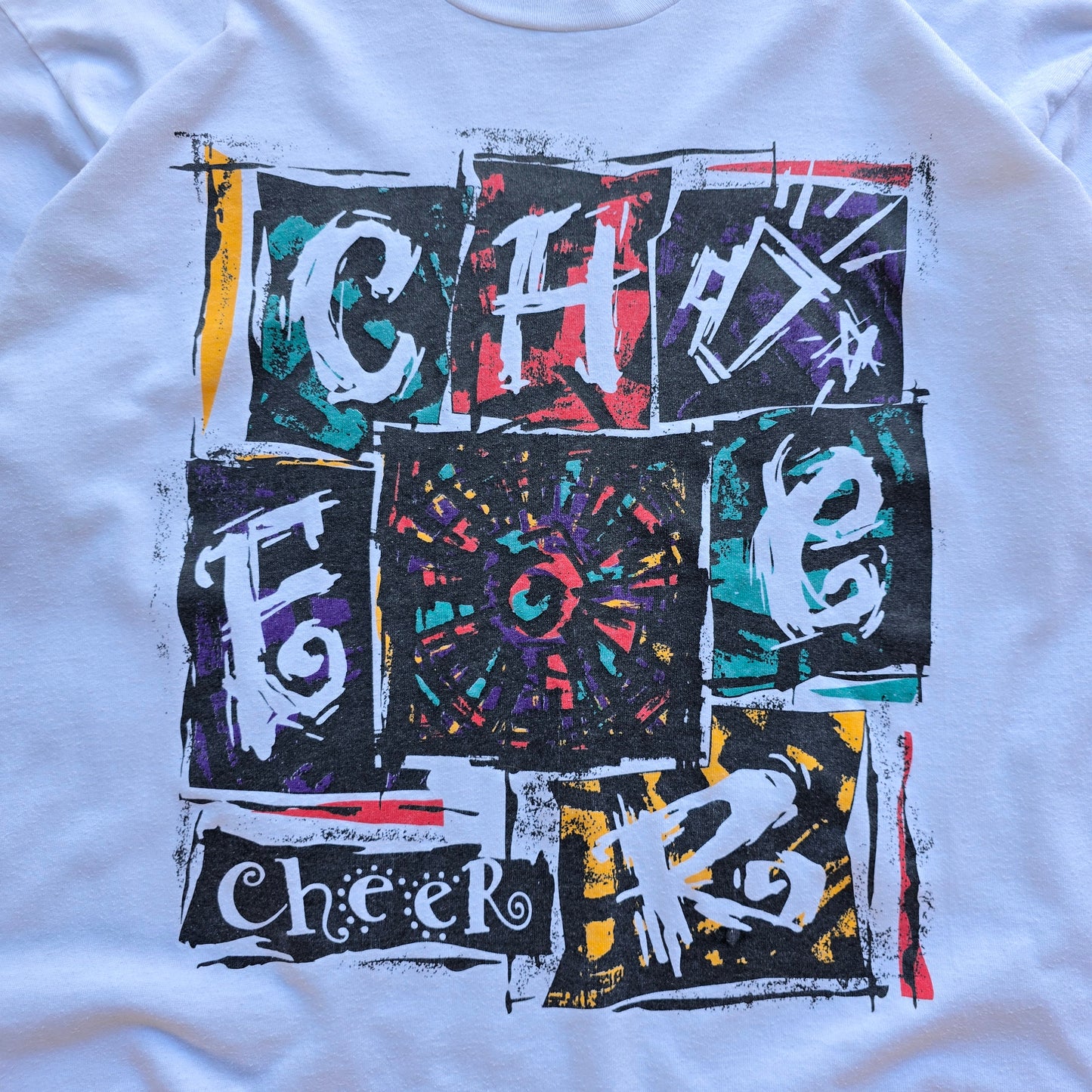 Vintage 90's 'Cheer' Fruit Of The Loom Tee - M/L