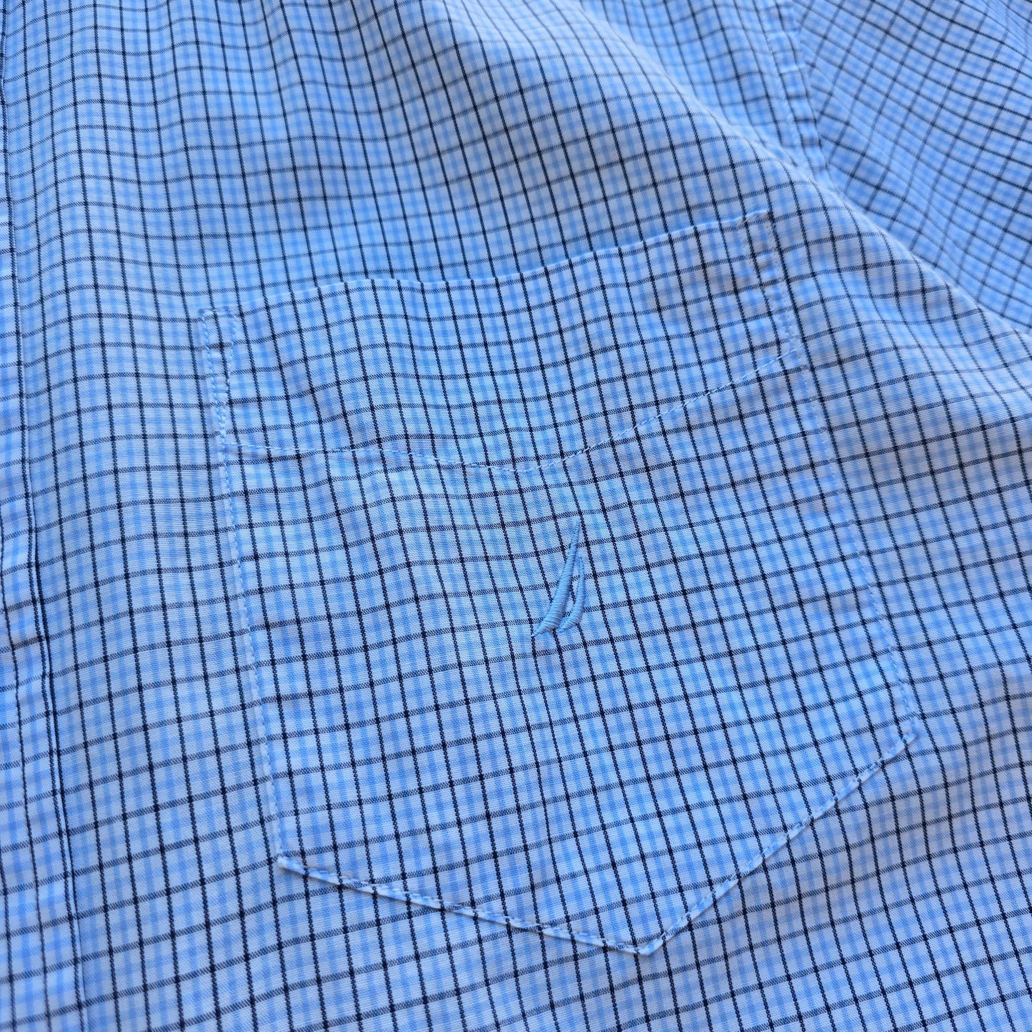 Y2K Nautica Check Short Sleeve Button Up Shirt - M