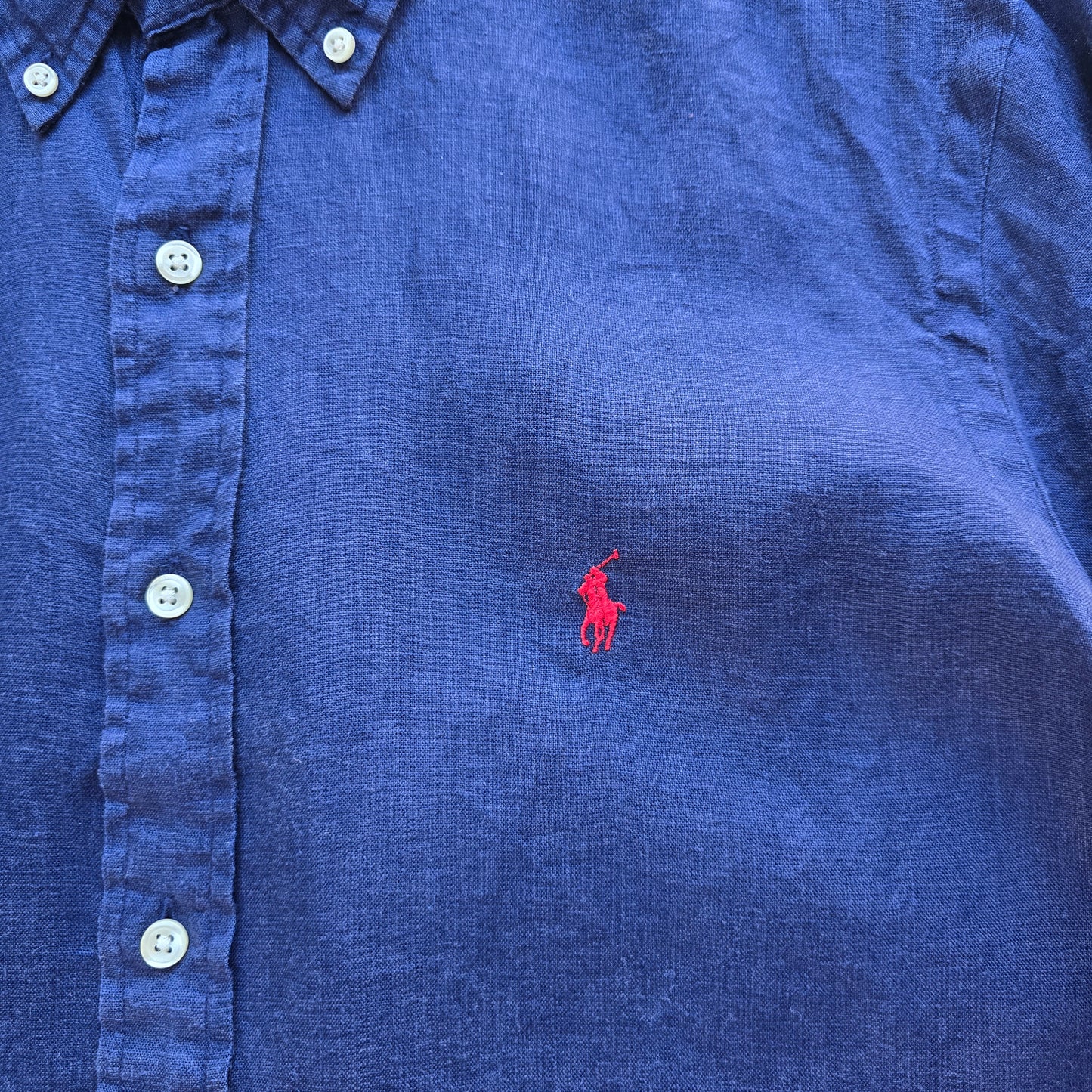 Ralph Lauren Linen Short Sleeve Button Up Shirt - M