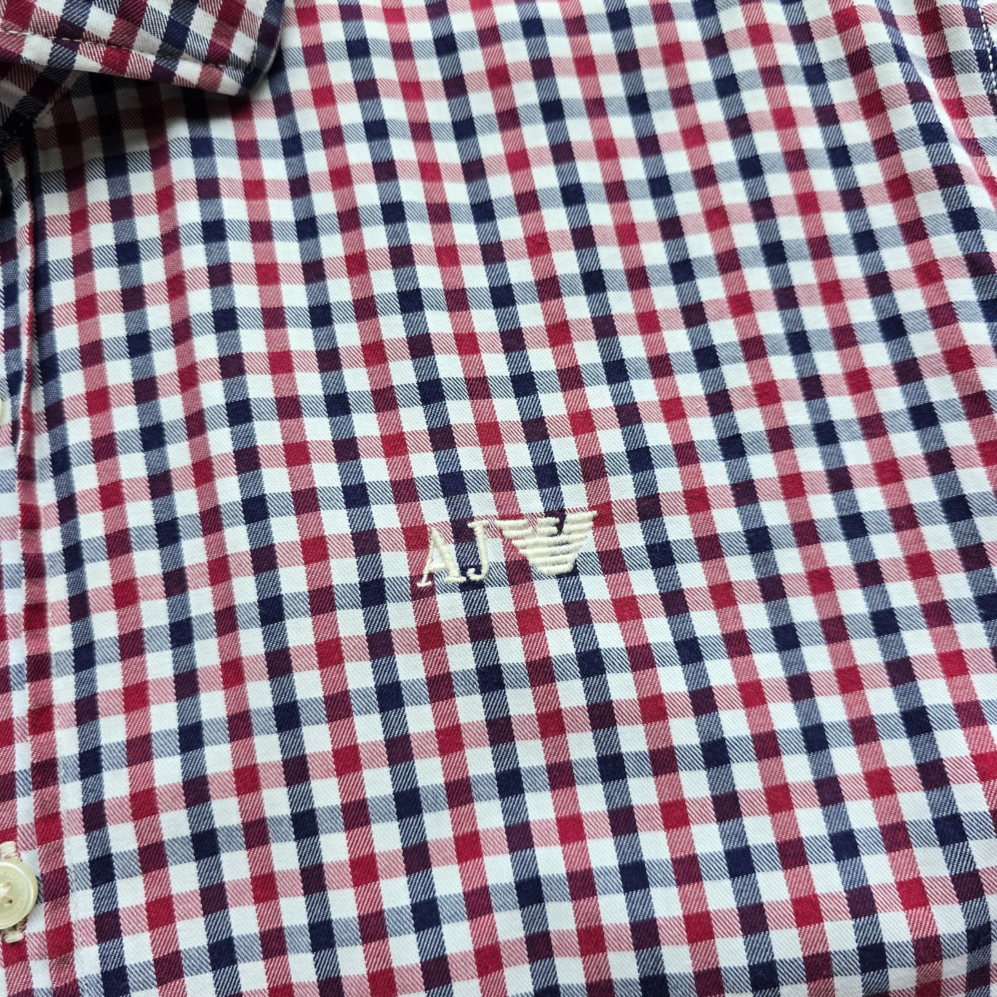 Armani Jeans Check Long Sleeve Button Up Shirt - L