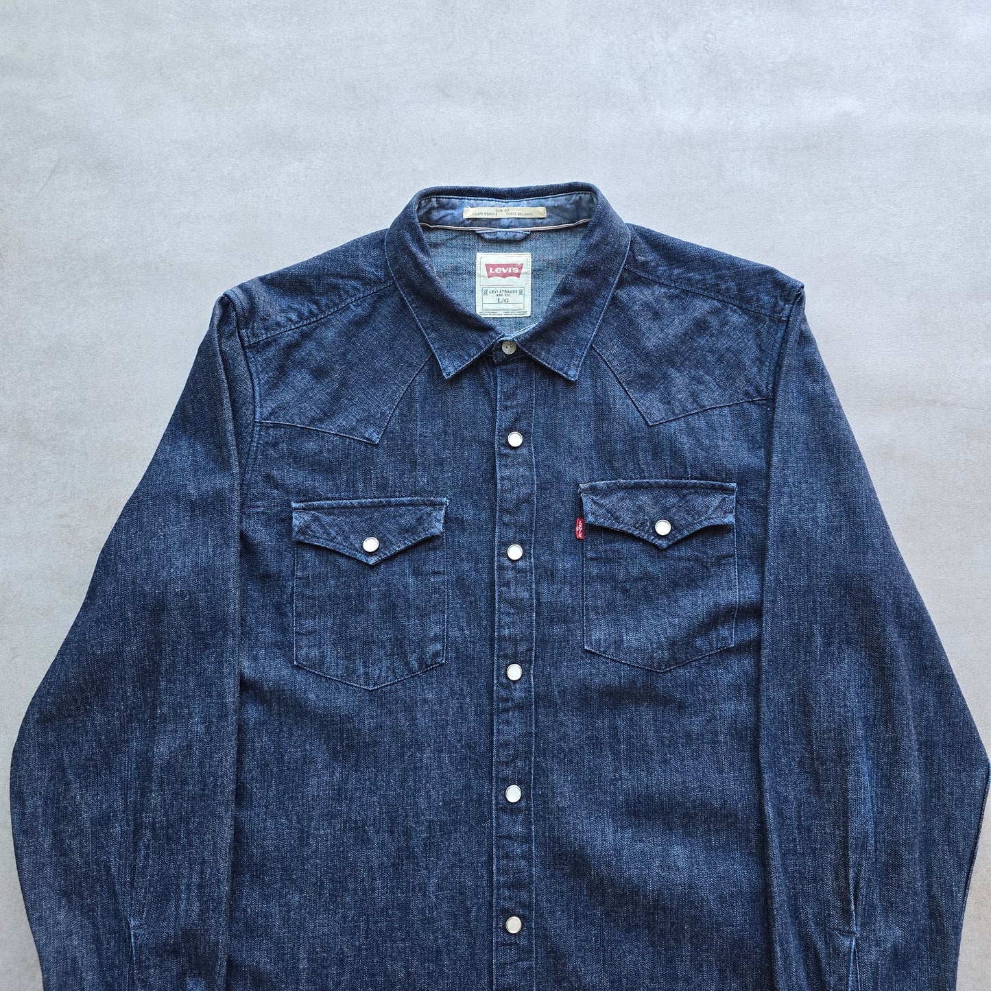 Levi's Pearl Snap Long Sleeve Denim Shirt - L