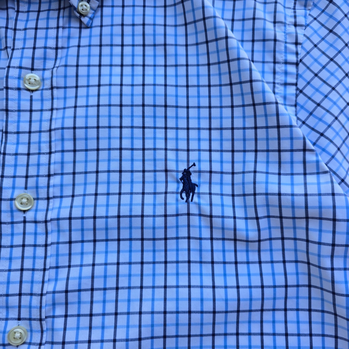 Ralph Lauren Check Short Sleeve Button Up Shirt - S