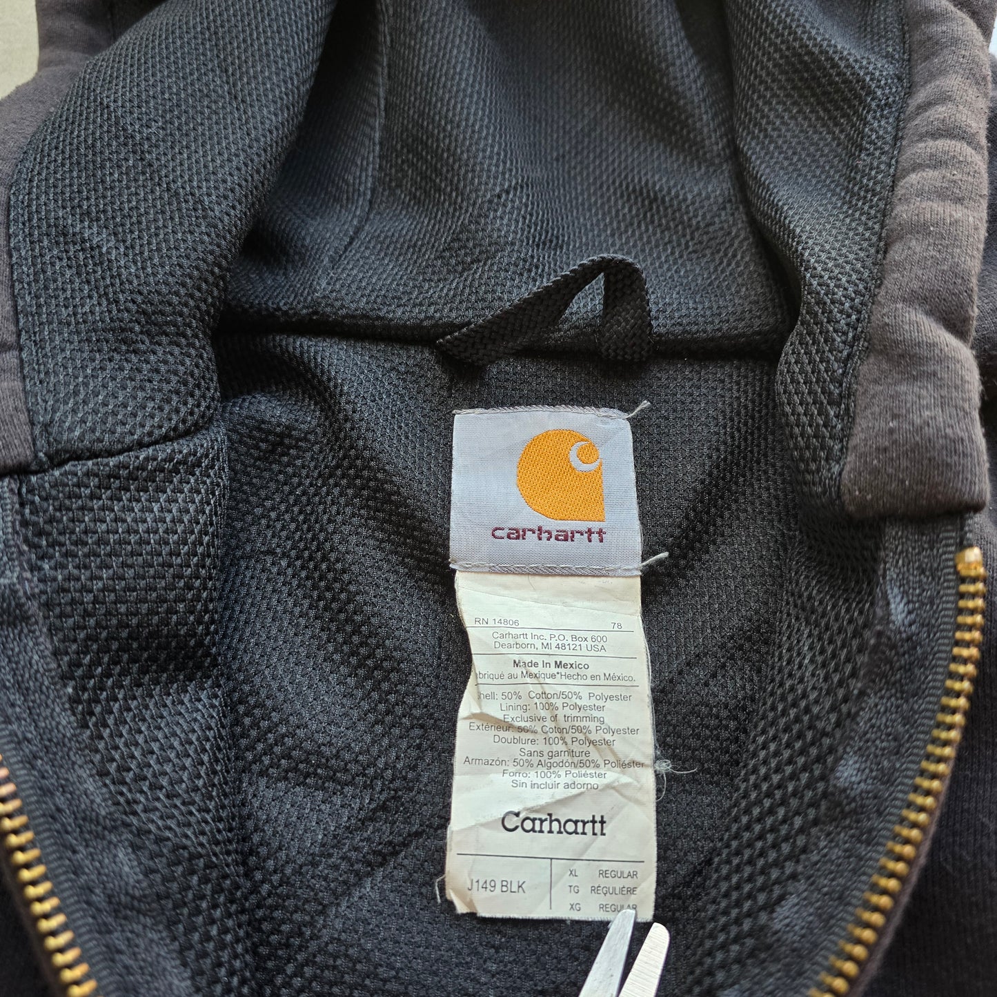 Vintage Carhartt Full Zip Active Jacket Hoodie - XL