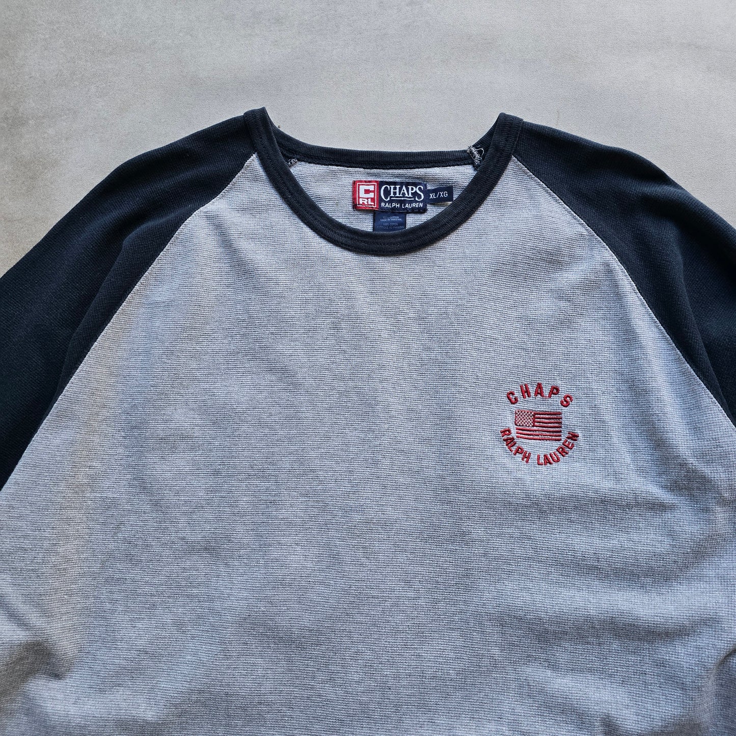 Vintage Chaps Ralph Lauren Long Sleeve Waffle Knit Tee - XL