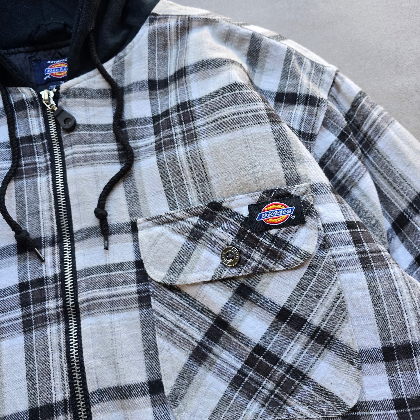 Vintage Dickies Flannel Plaid Hooded Jacket - M/L