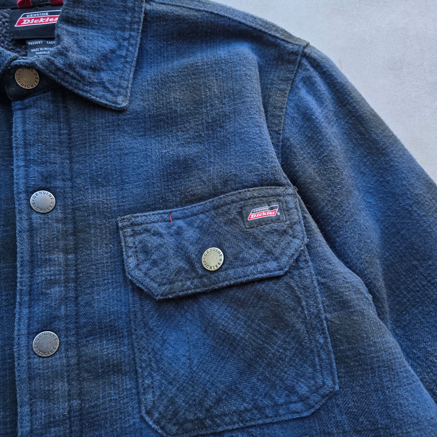 Dickies Heavyweight Sherpa Fleece Lined Flannel Jacket - M