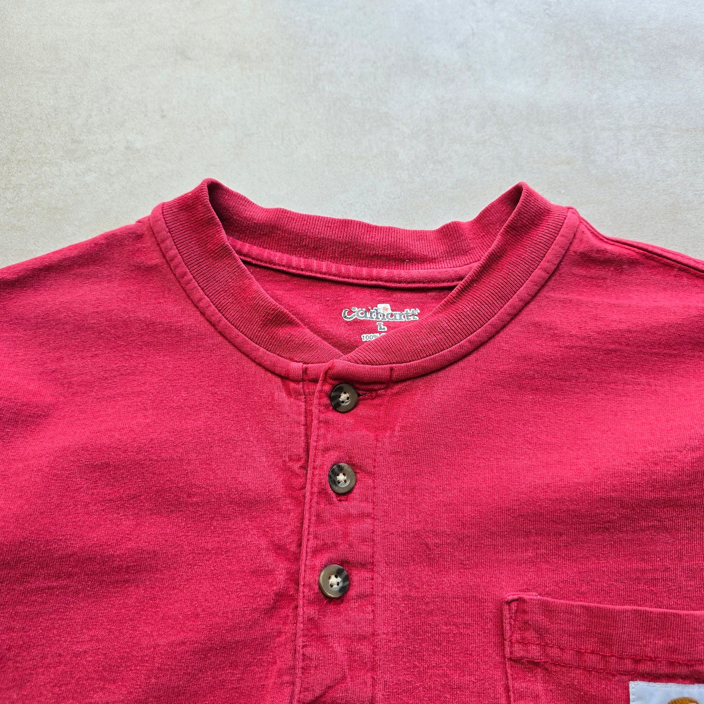 Carhartt Long Sleeve Pocket Henley Tee - L
