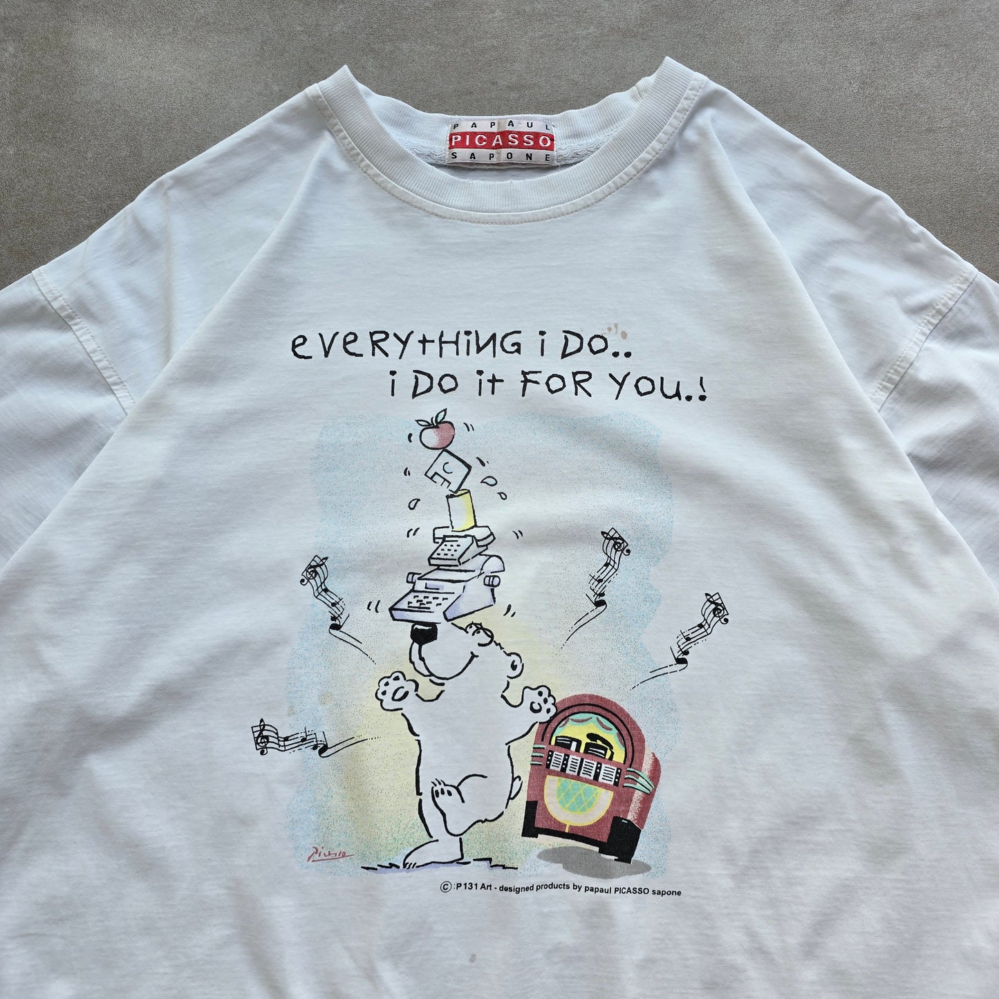 Vintage Papul Picasso Sapone "I do it for you" Art Tee - L