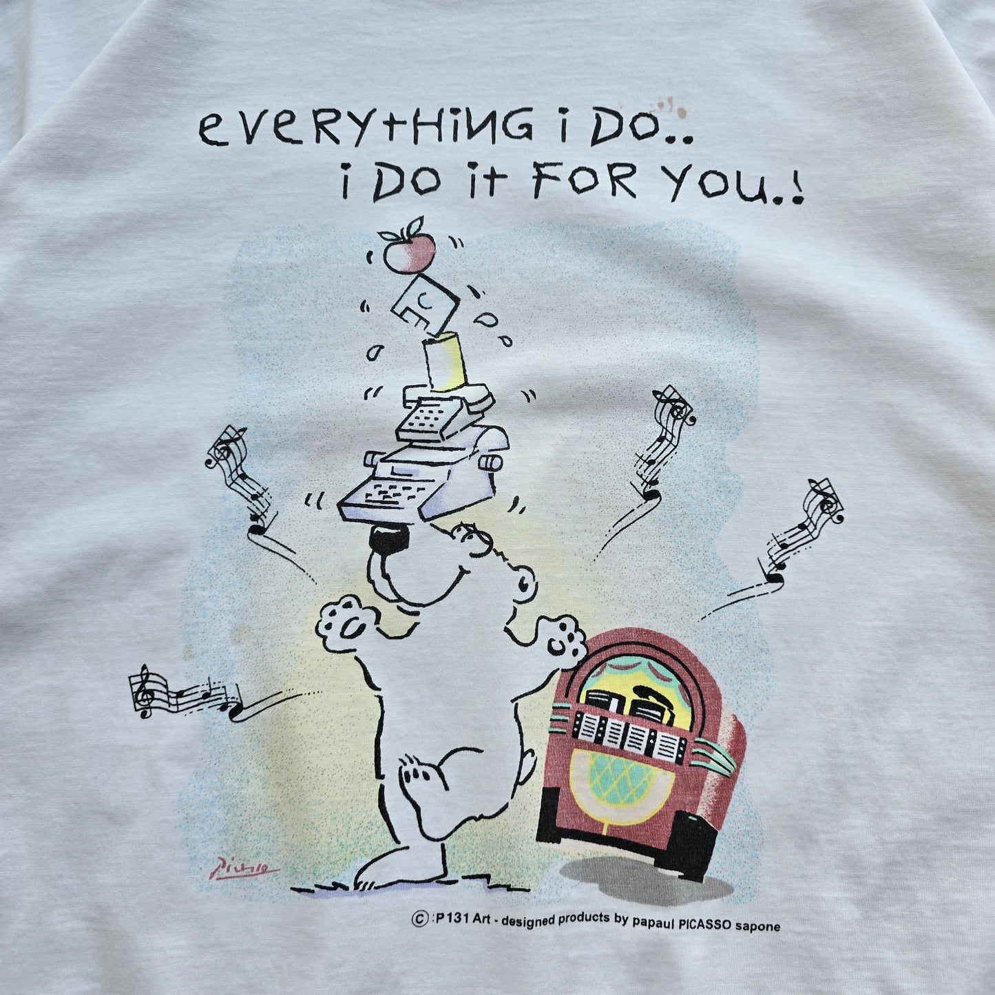 Vintage Papul Picasso Sapone "I do it for you" Art Tee - L