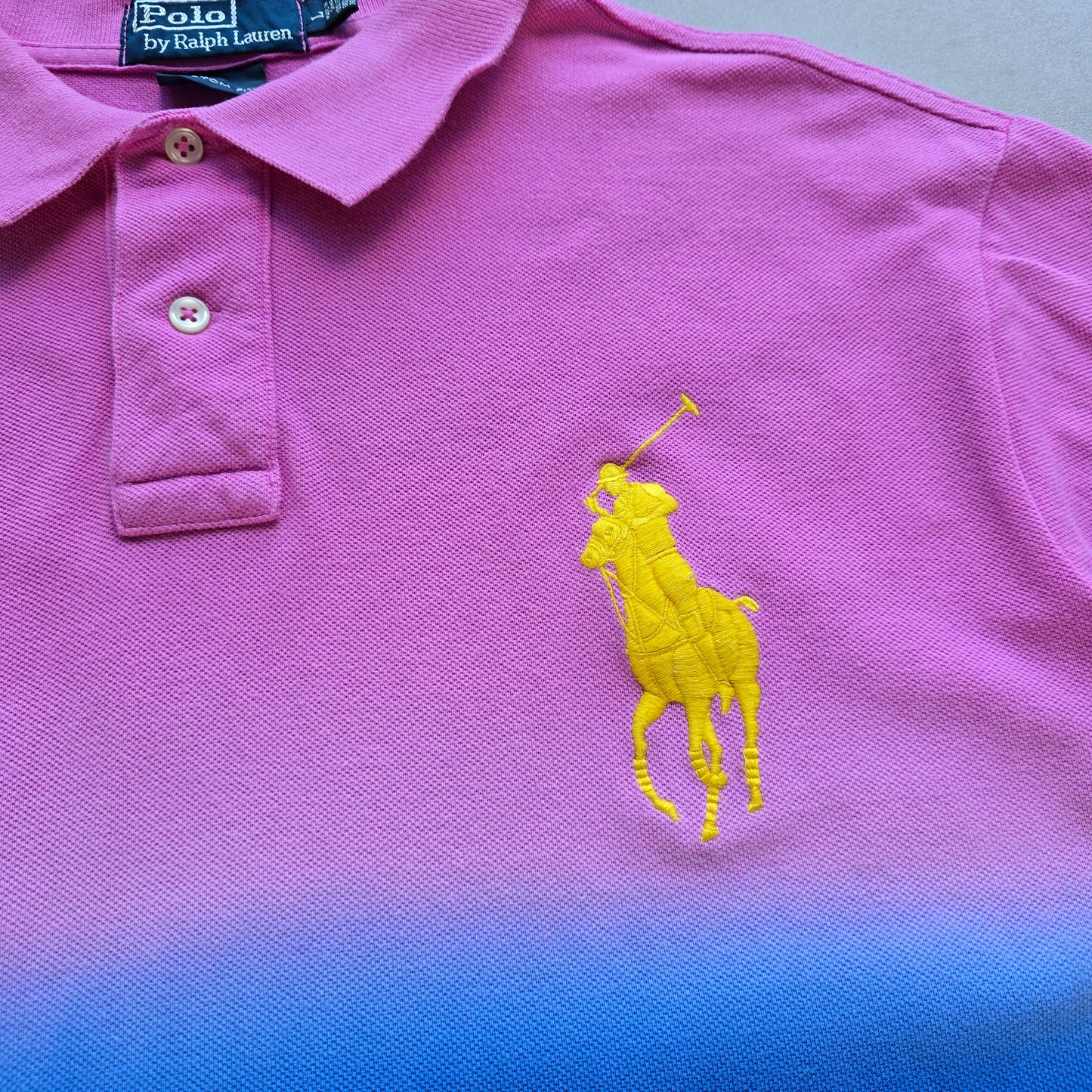 Vintage Ralph Lauren Dip Dye Polo Shirt - L