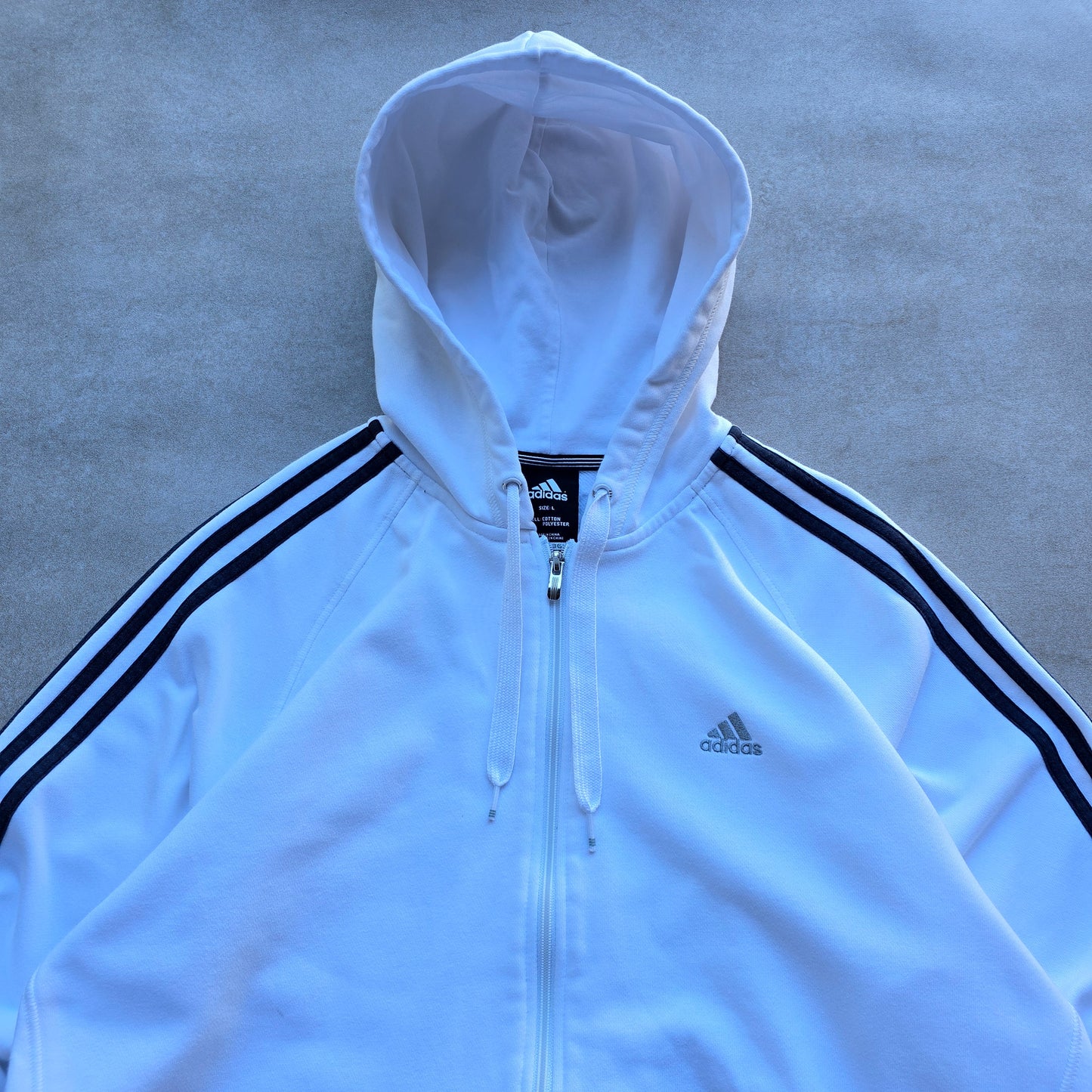 Y2K Adidas Full Zip Hoodie - L