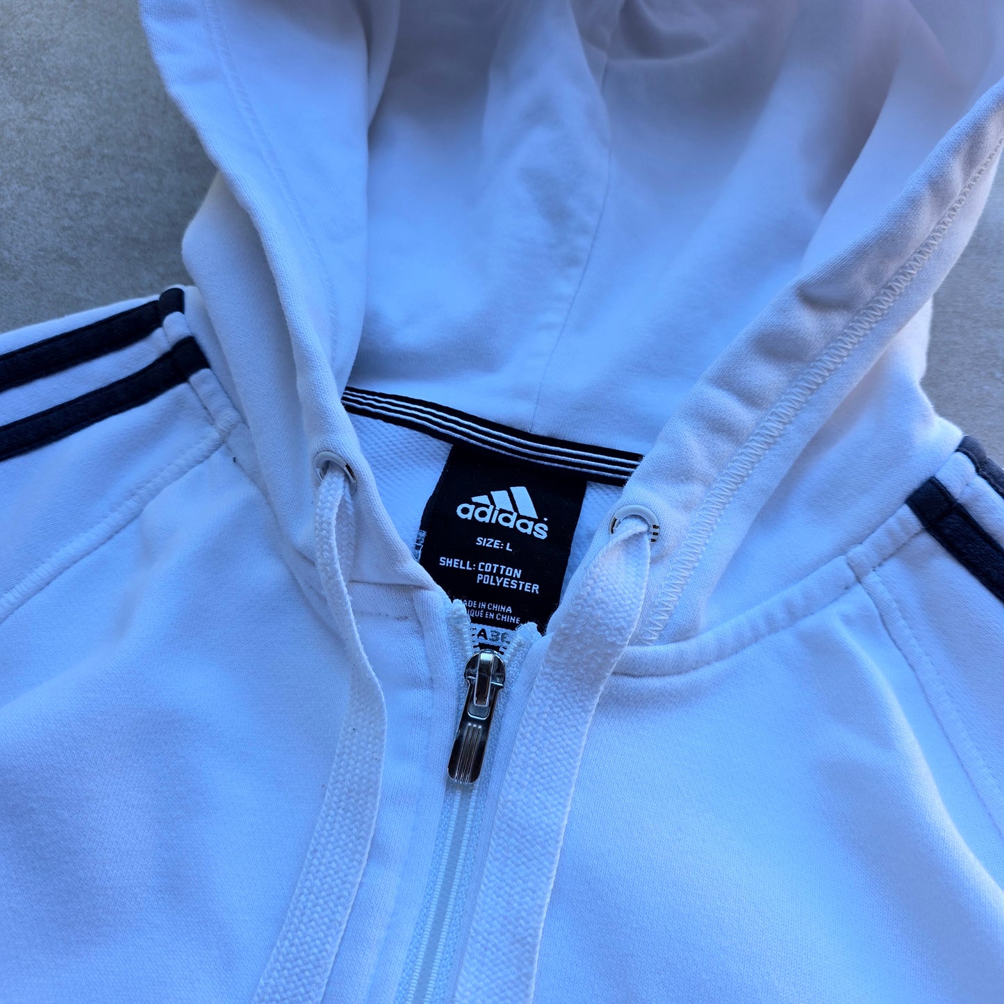 Y2K Adidas Full Zip Hoodie - L