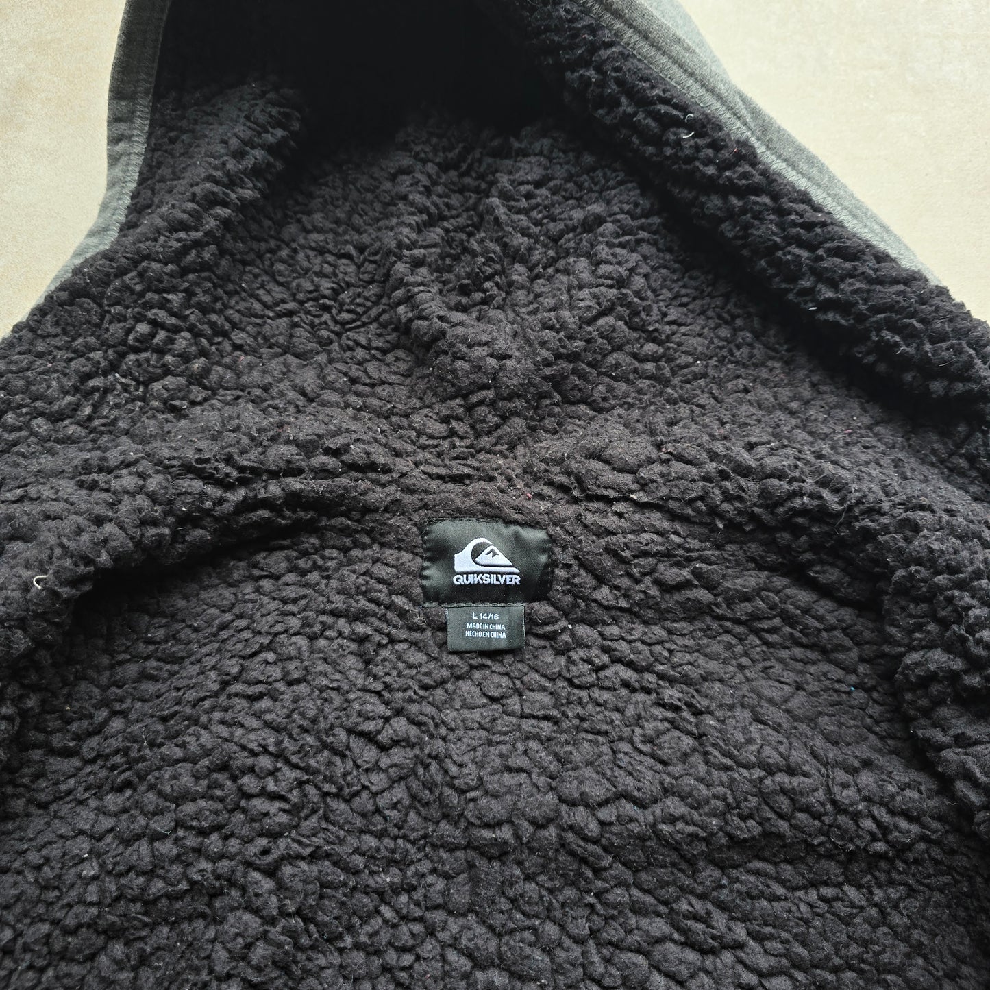 Quiksilver Sherpa Fleece Lined Full Zip Hoodie - S