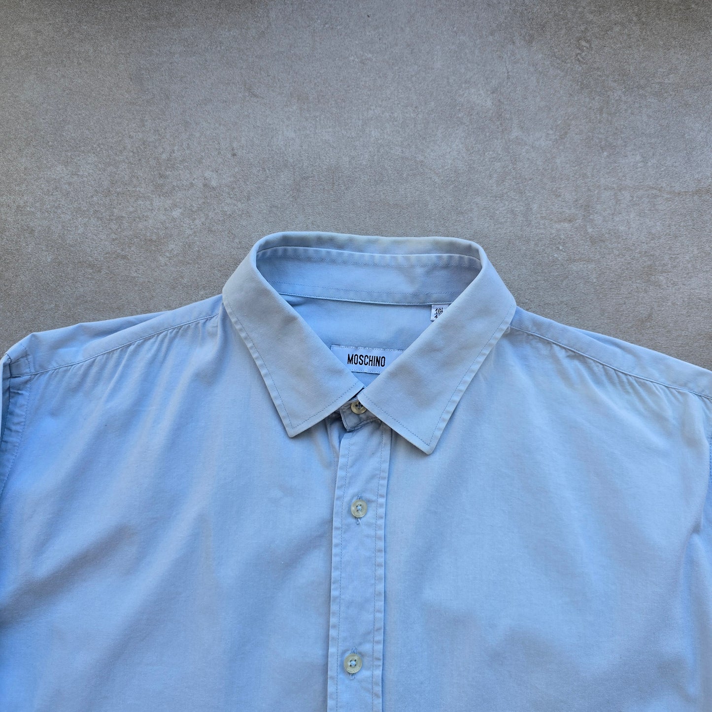 Moschino Embroidered Heart Blue Button Up Shirt - L