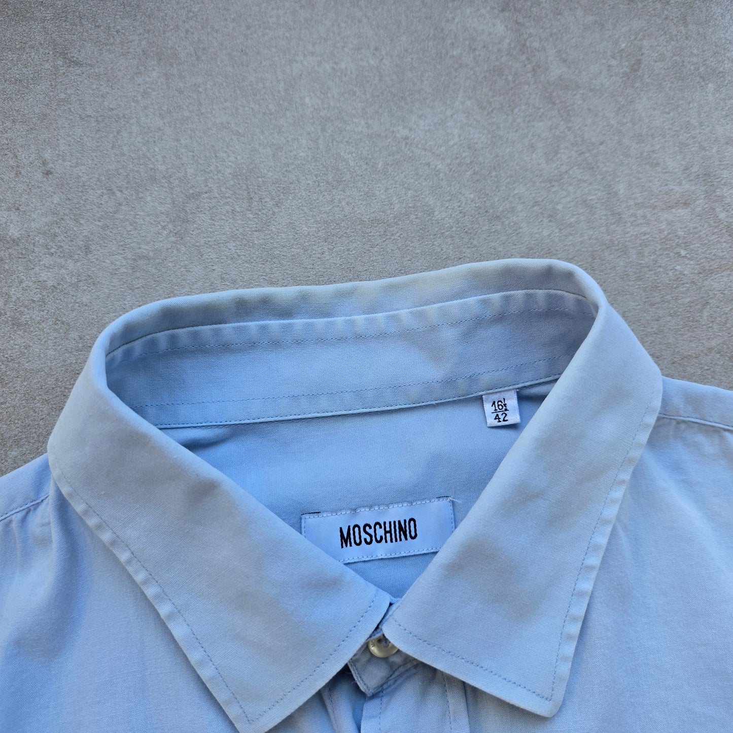 Moschino Embroidered Heart Blue Button Up Shirt - L