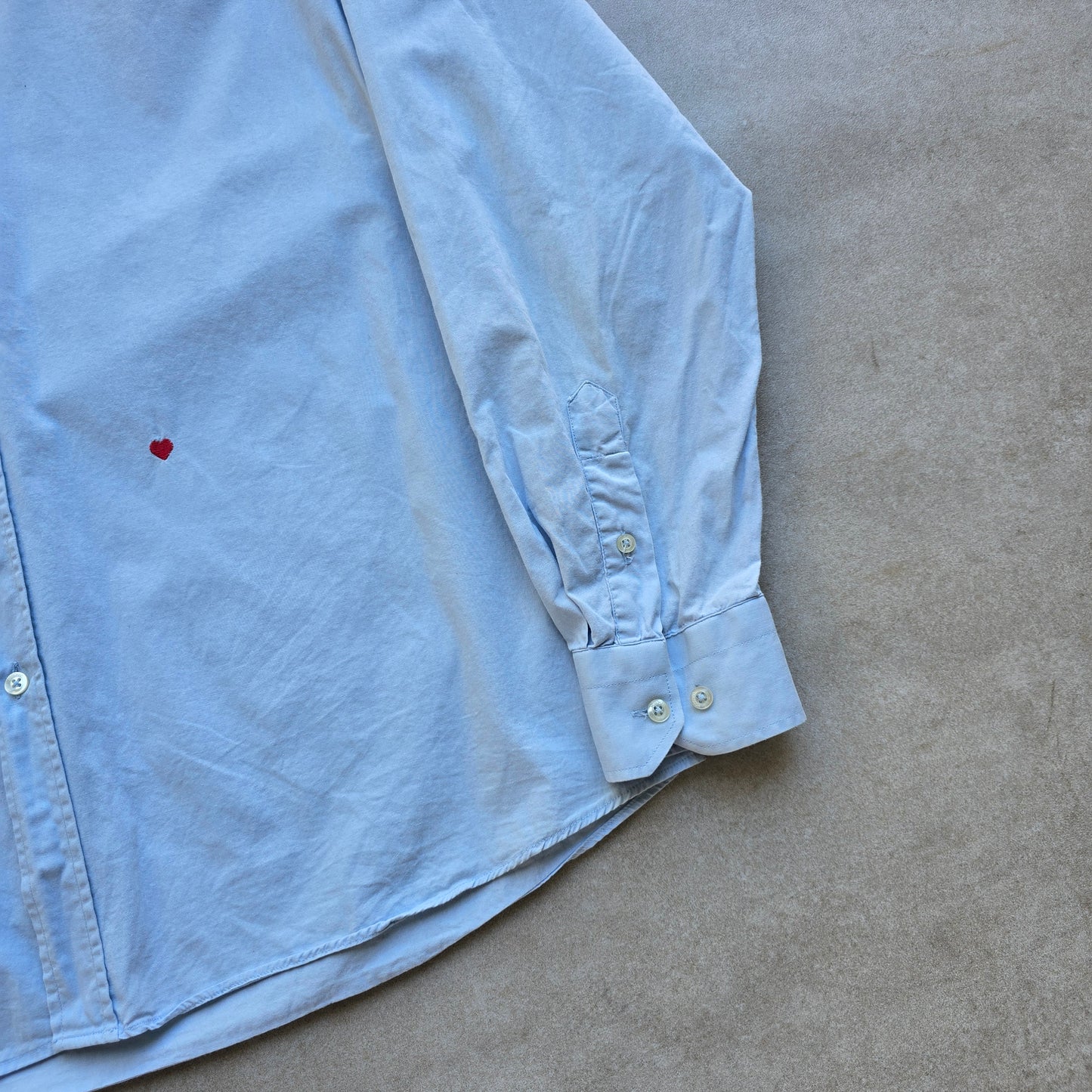 Moschino Embroidered Heart Blue Button Up Shirt - L