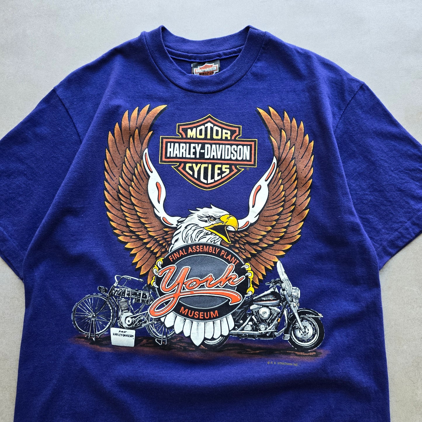 Vintage 1995 Harley Davidson York Museum Tee - S/M