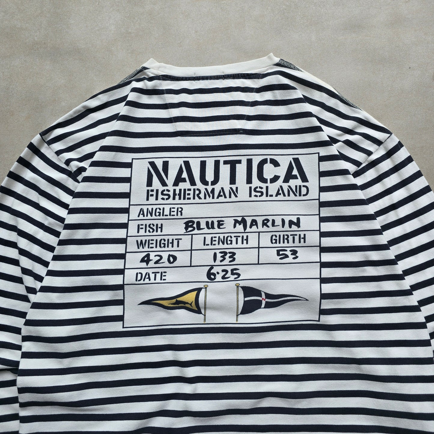 Vintage 90's Nautica Fisherman Island Long Sleeve Tee - L/XL