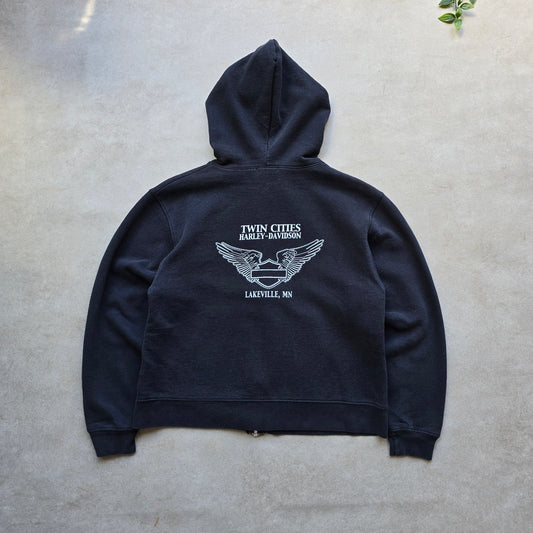 Vintage Harley Davidson Full Zip Hoodie - WMNS S